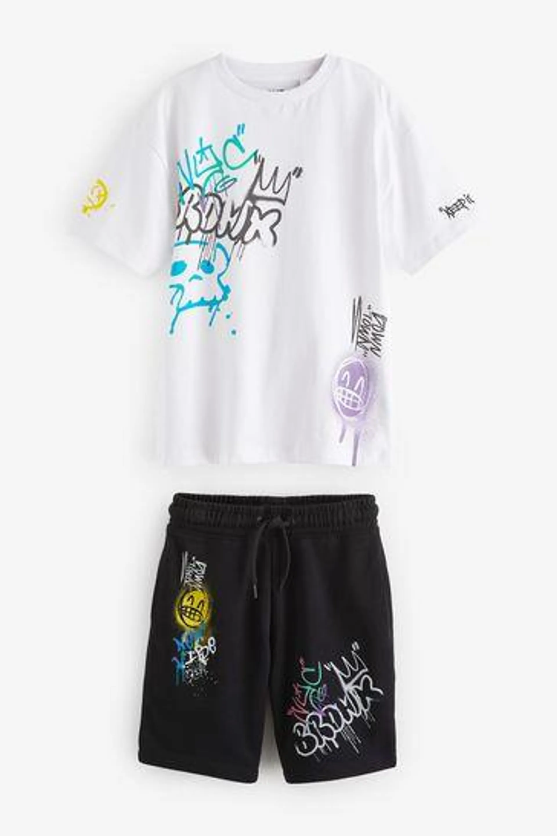 Graphic Top and Shorts Set (3-16yrs)