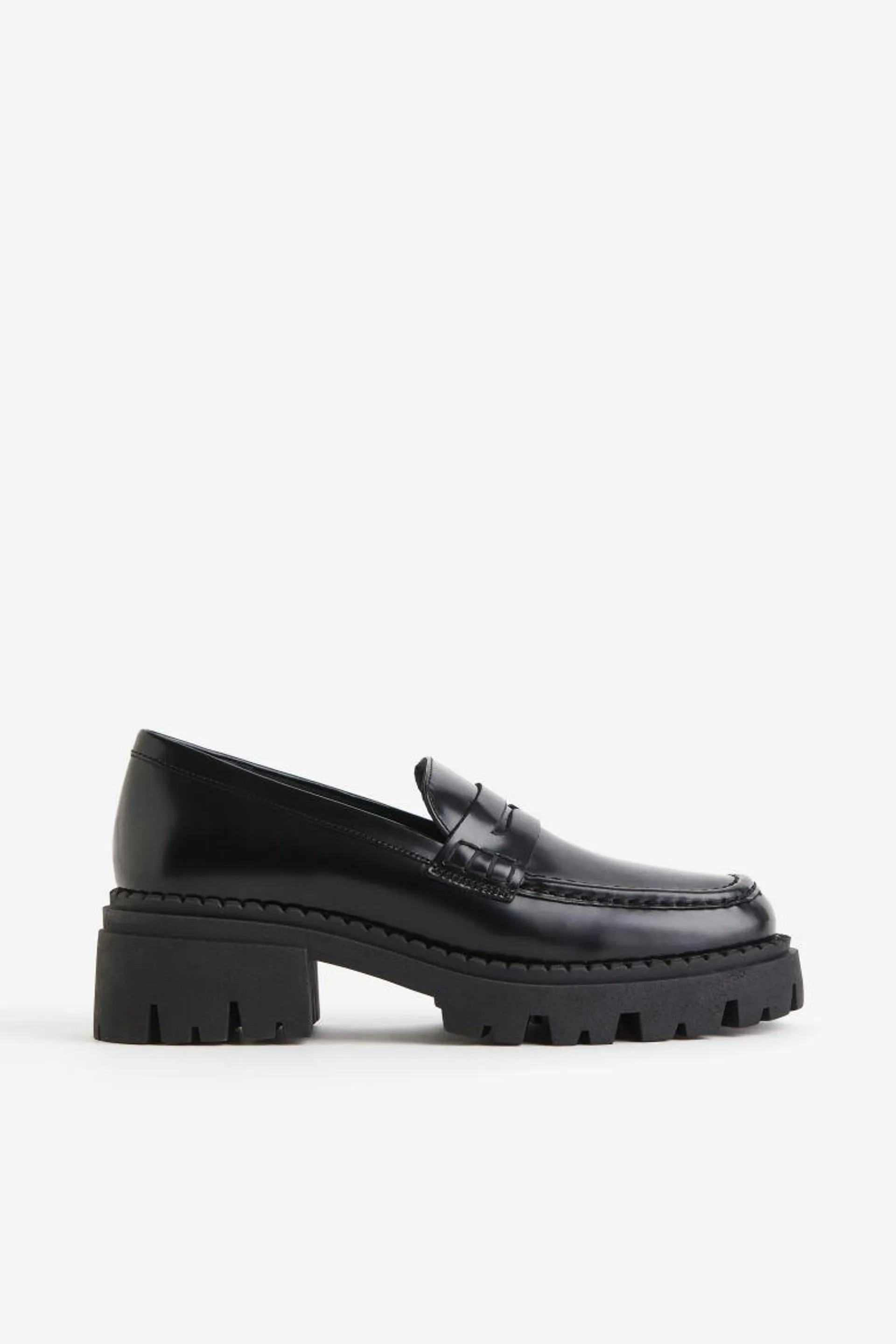 Kraftige loafers i skinn