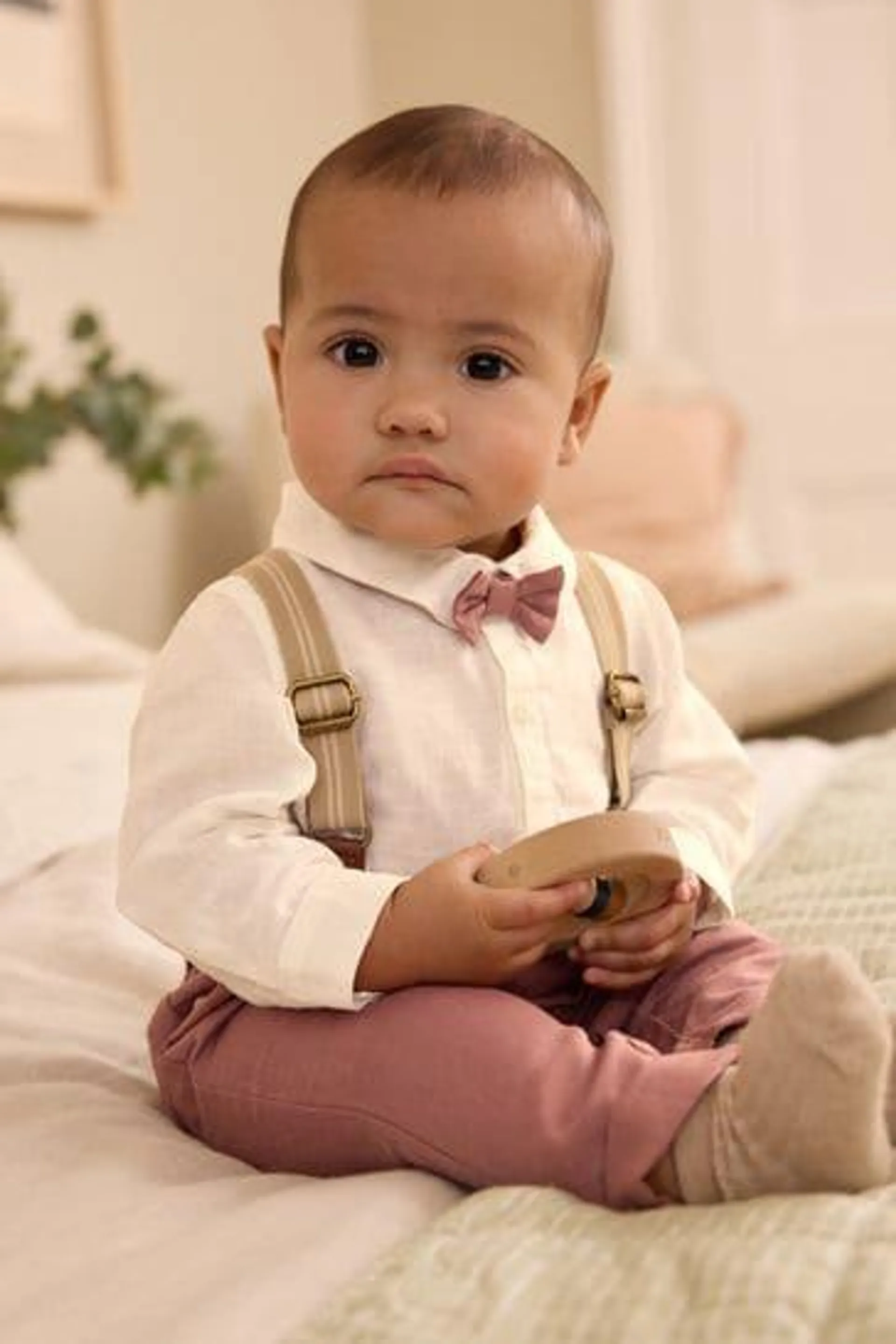 Baby Shirt, Trousers and Braces 3 Piece Set (0mths-2yrs)