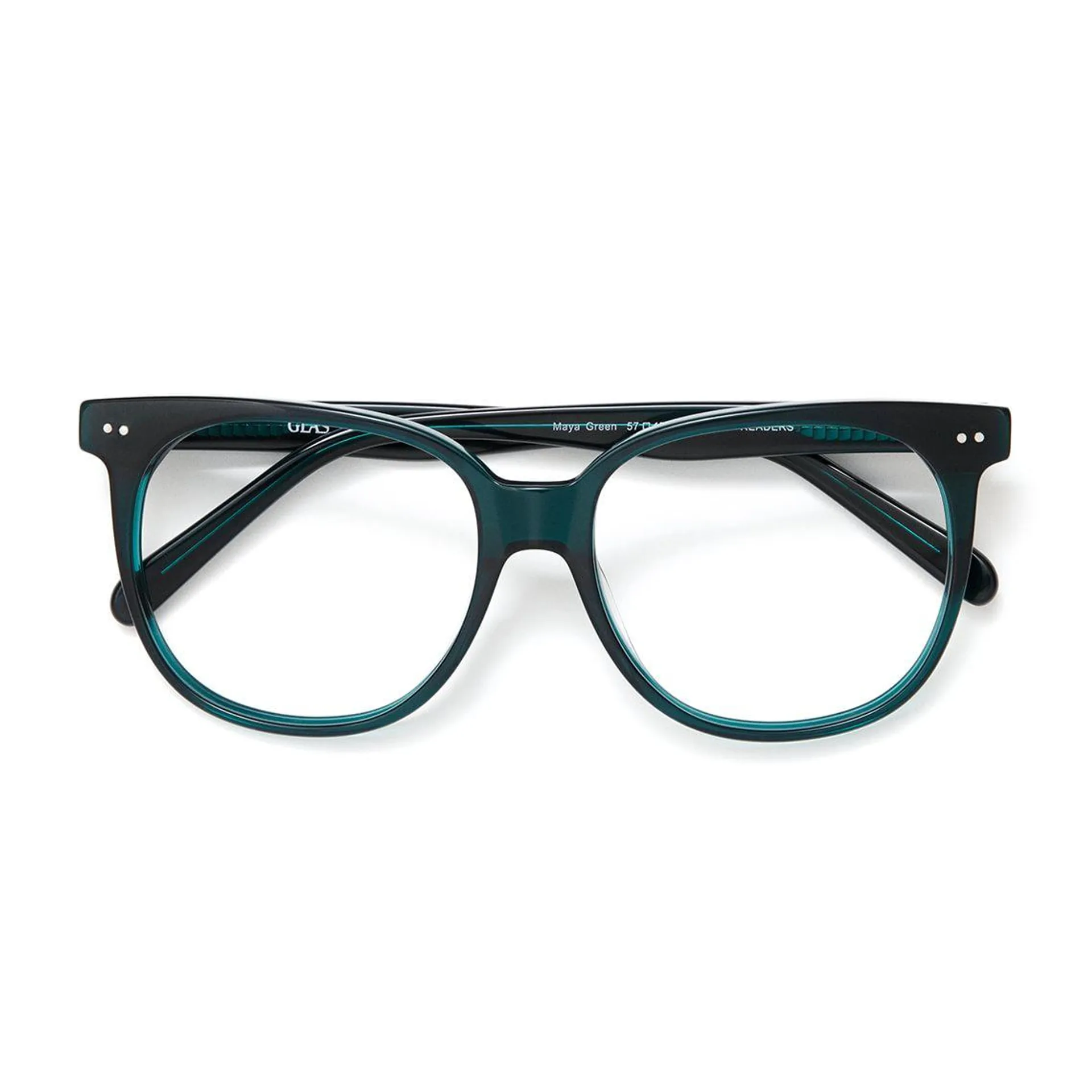 Glas Lesebriller Maya Deep Green Blue Light