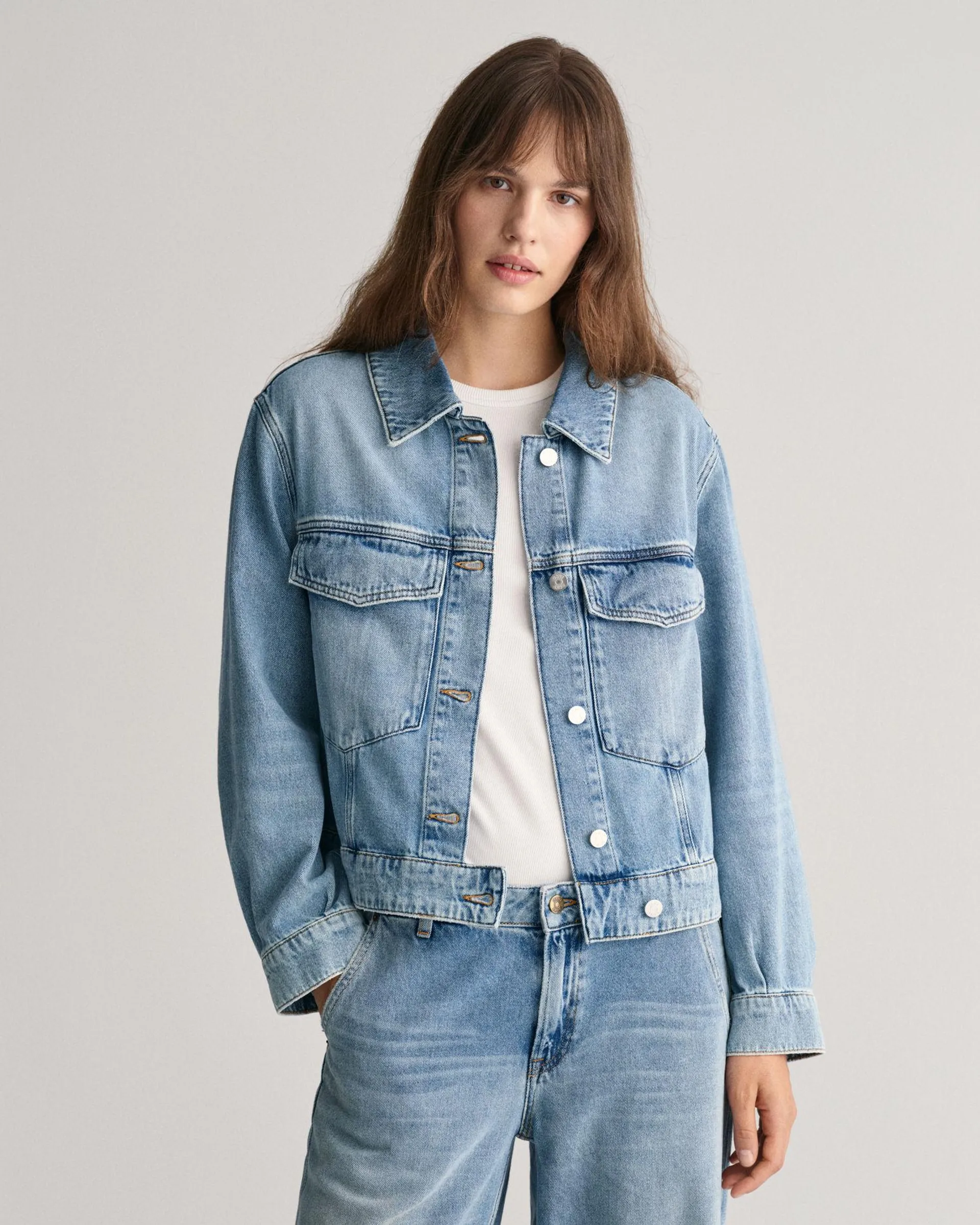 Cropped denimjakke