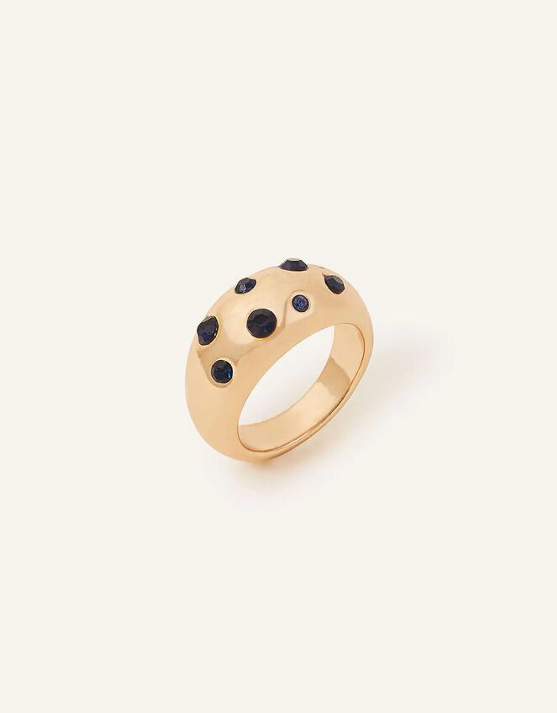 Gem Encrusted Ring Blue