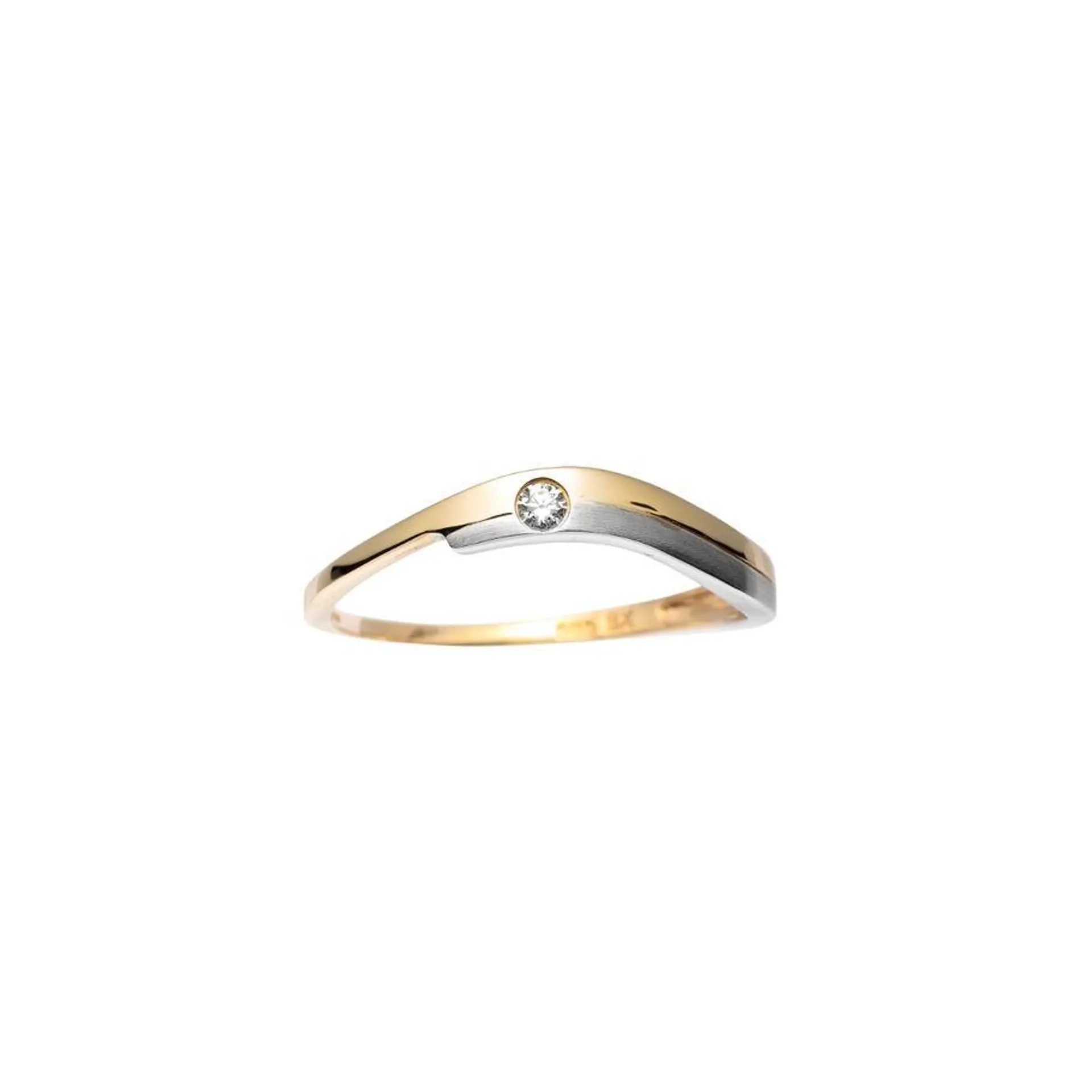 Diamantring 585 Tofarget Gull 0,03 ct