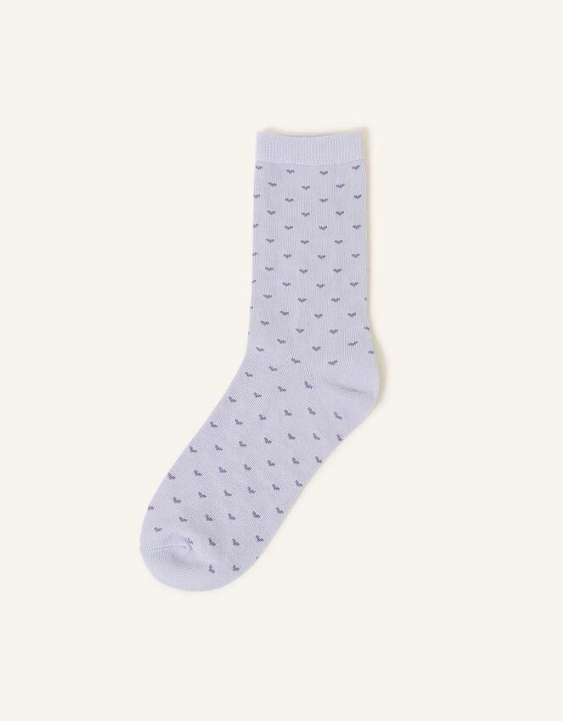 Ditsy Heart Print Socks