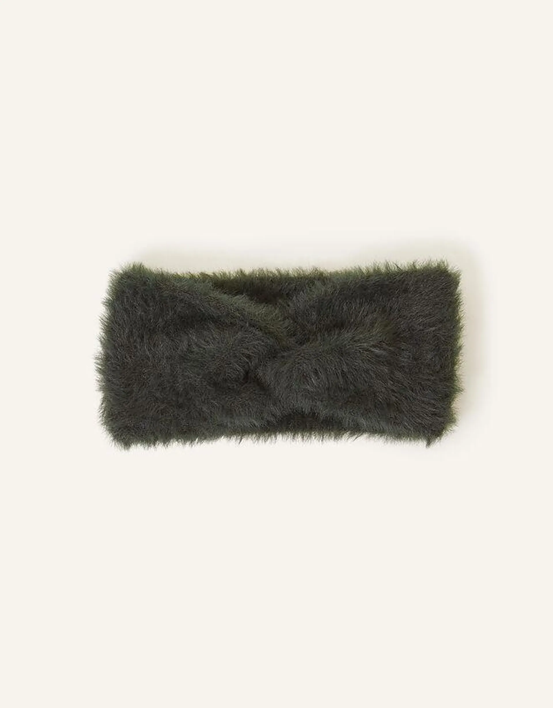 Faux Fur Bando Green