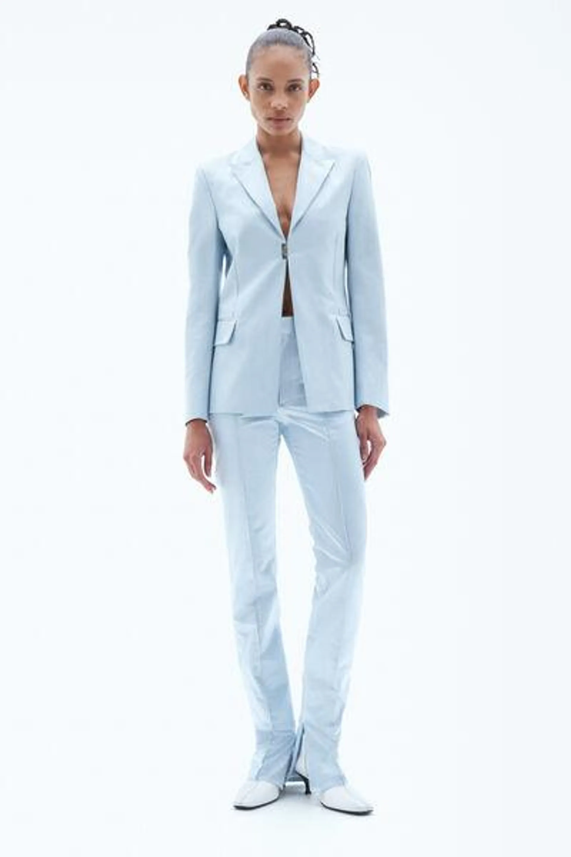 Shiny Single Breasted Blazer