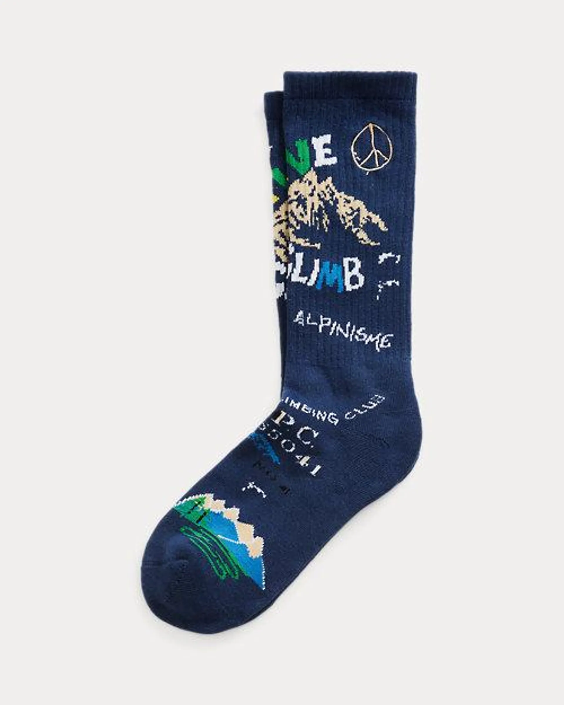 Cotton-Blend Graphic Crew Socks