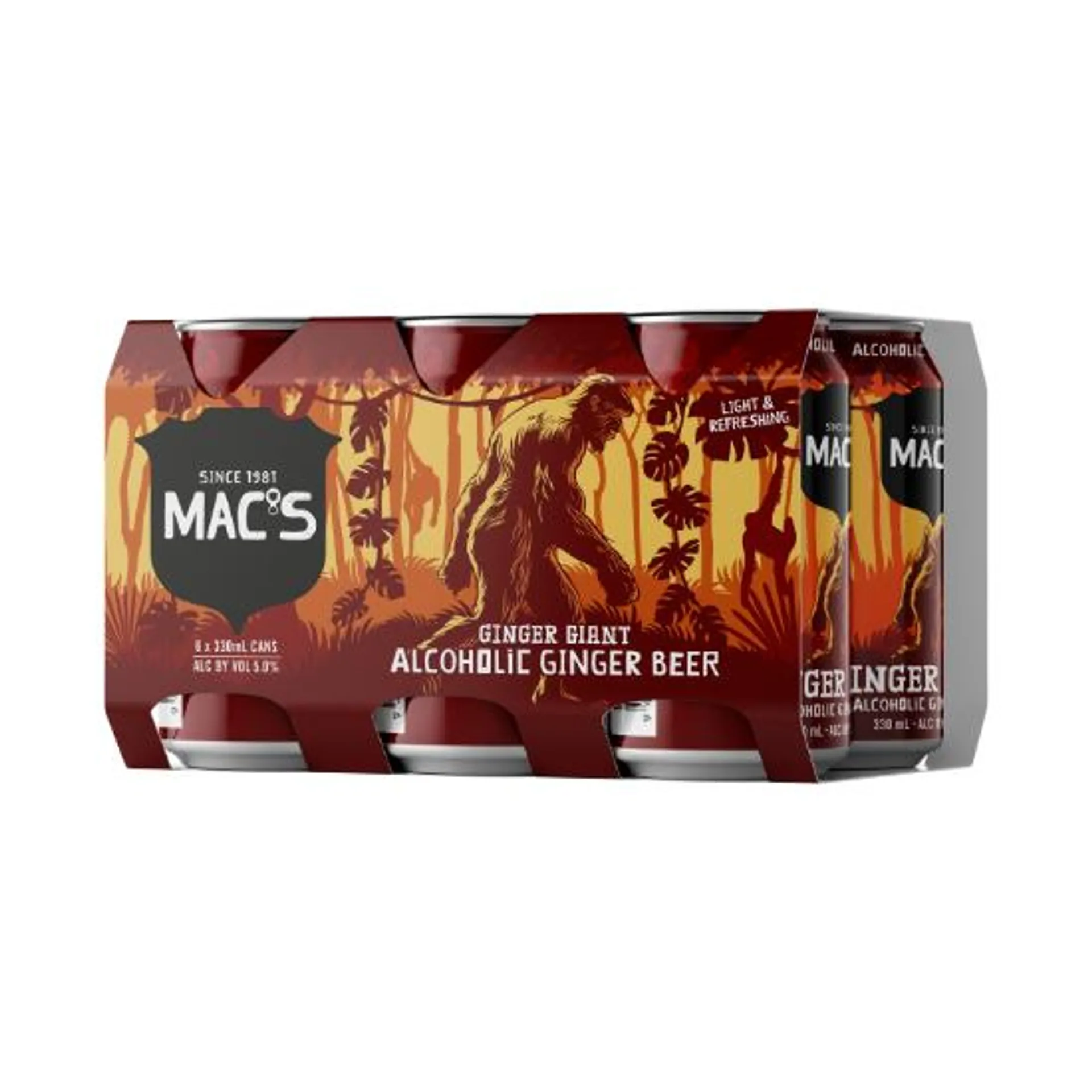 Mac's Ginger Giant Alcoholic Ginger Beer 5% Cans 6x330ml