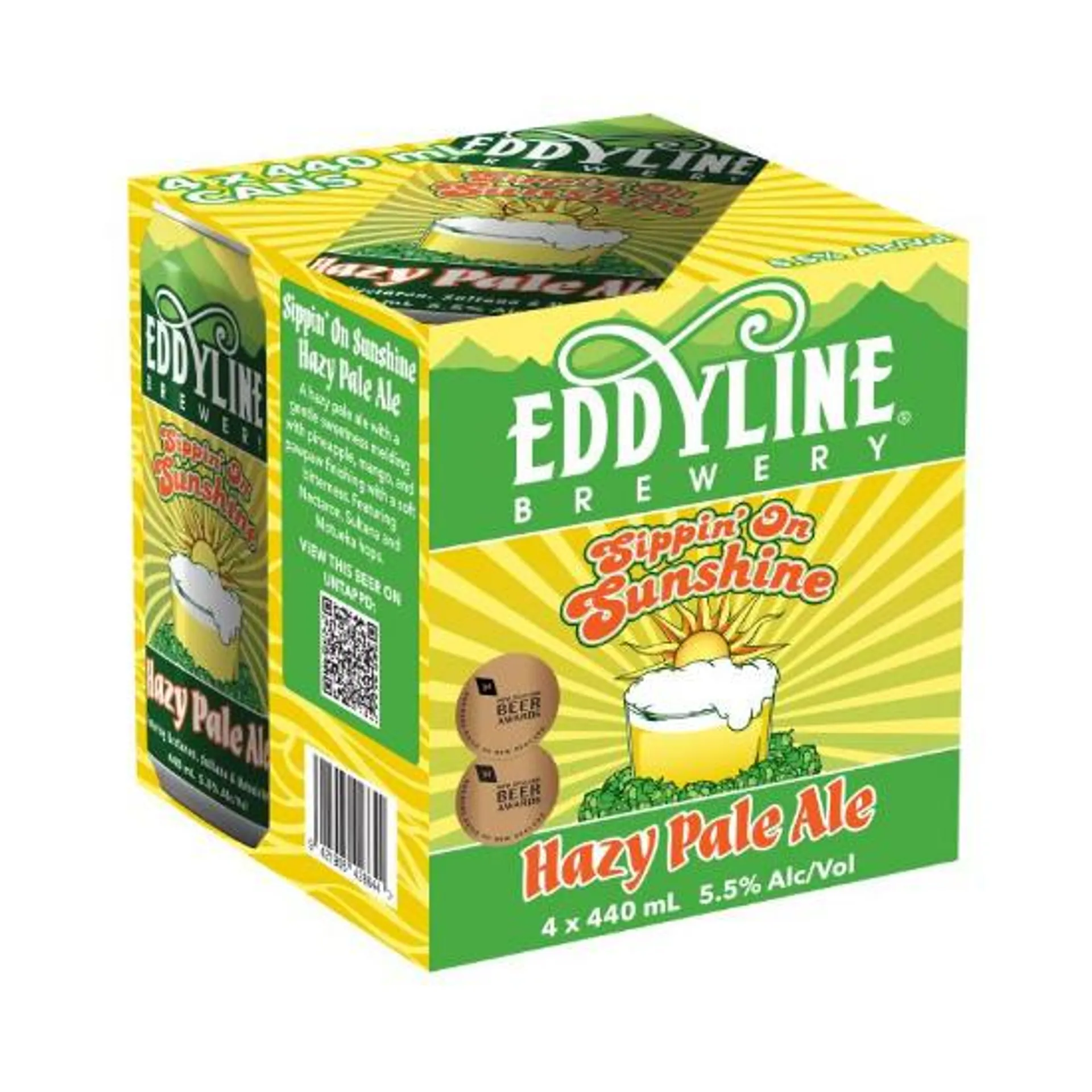 Eddyline Sippin' On Sunshine Hazy Pale Ale Cans 4x440ml