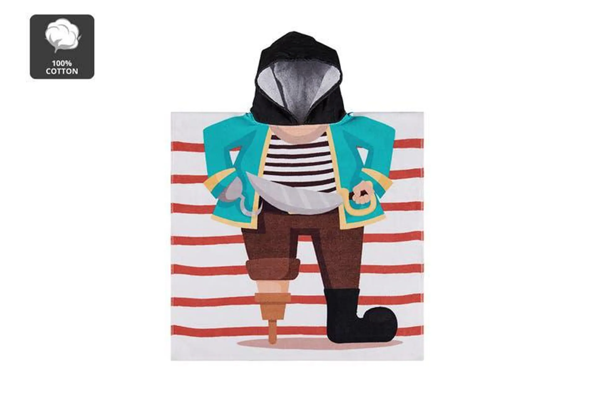 Ovela Kids Pirate Hooded Kids Beach Towel
