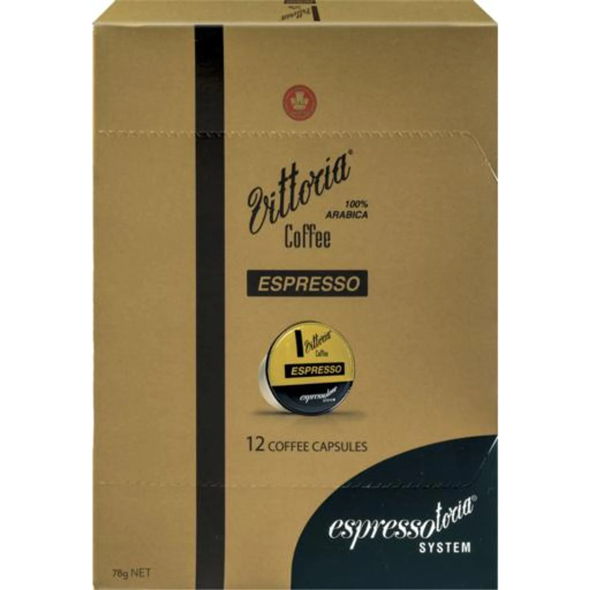 Vittoria Coffee Capsules Espresso 12 Pack