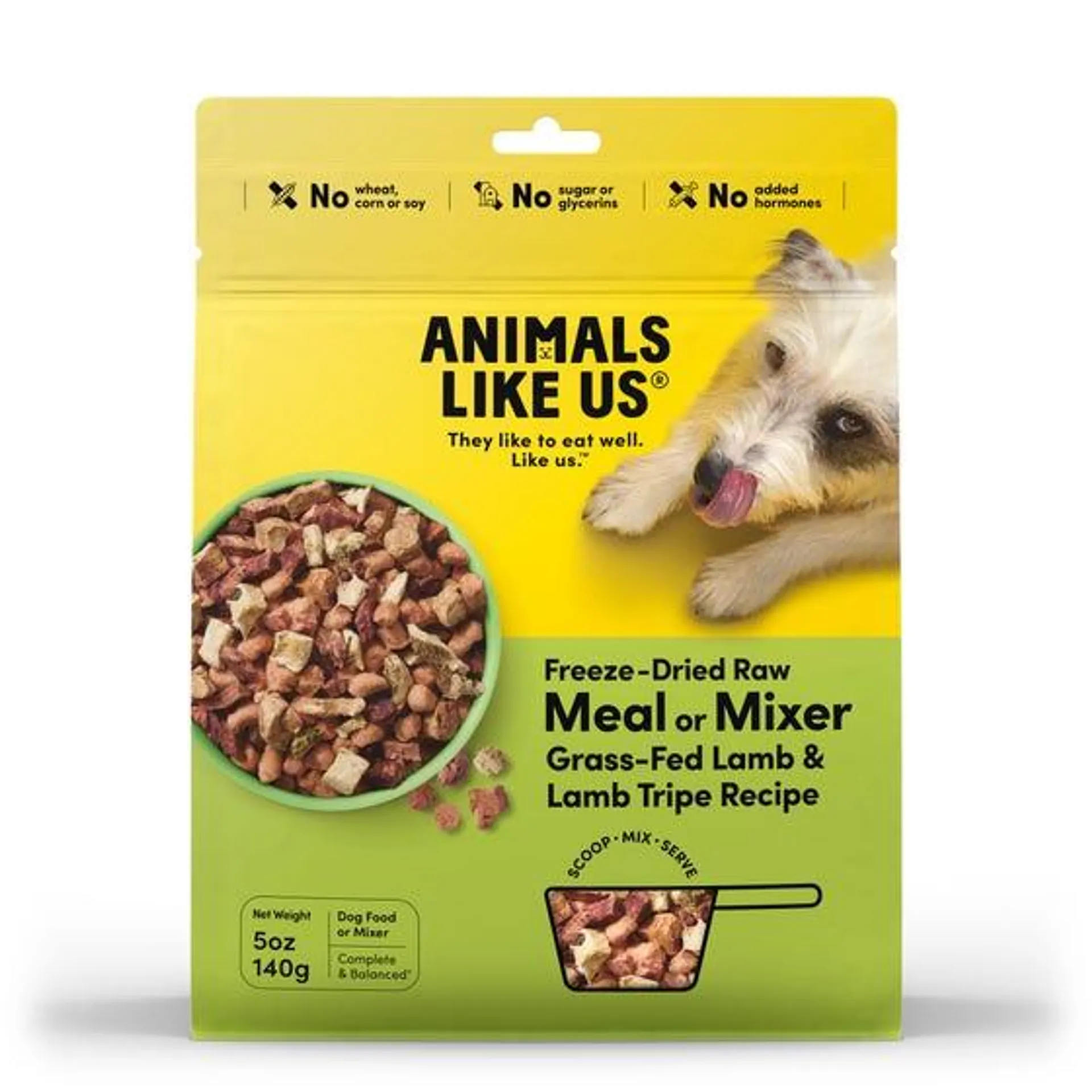 Animals Like Us Freeze-dried Meal Or Mixer Lamb & Lamb Tripe 140