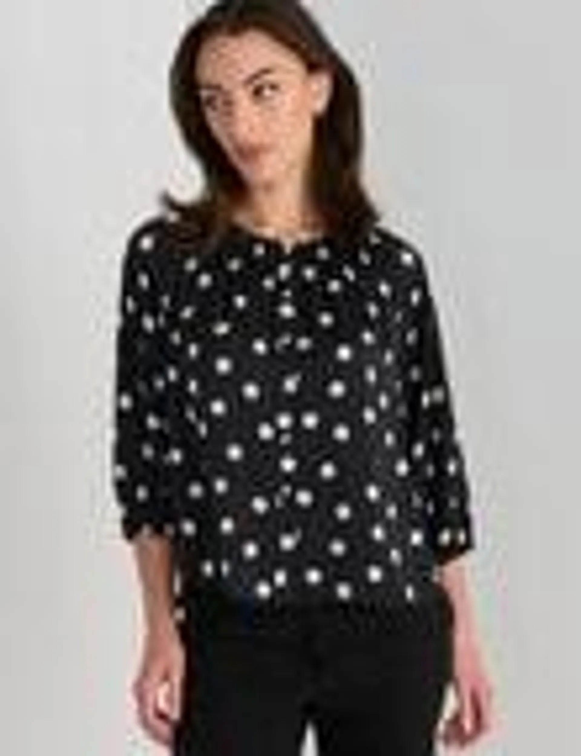 Oliver Black Polka Dot 3/4 Sleeve Blouse