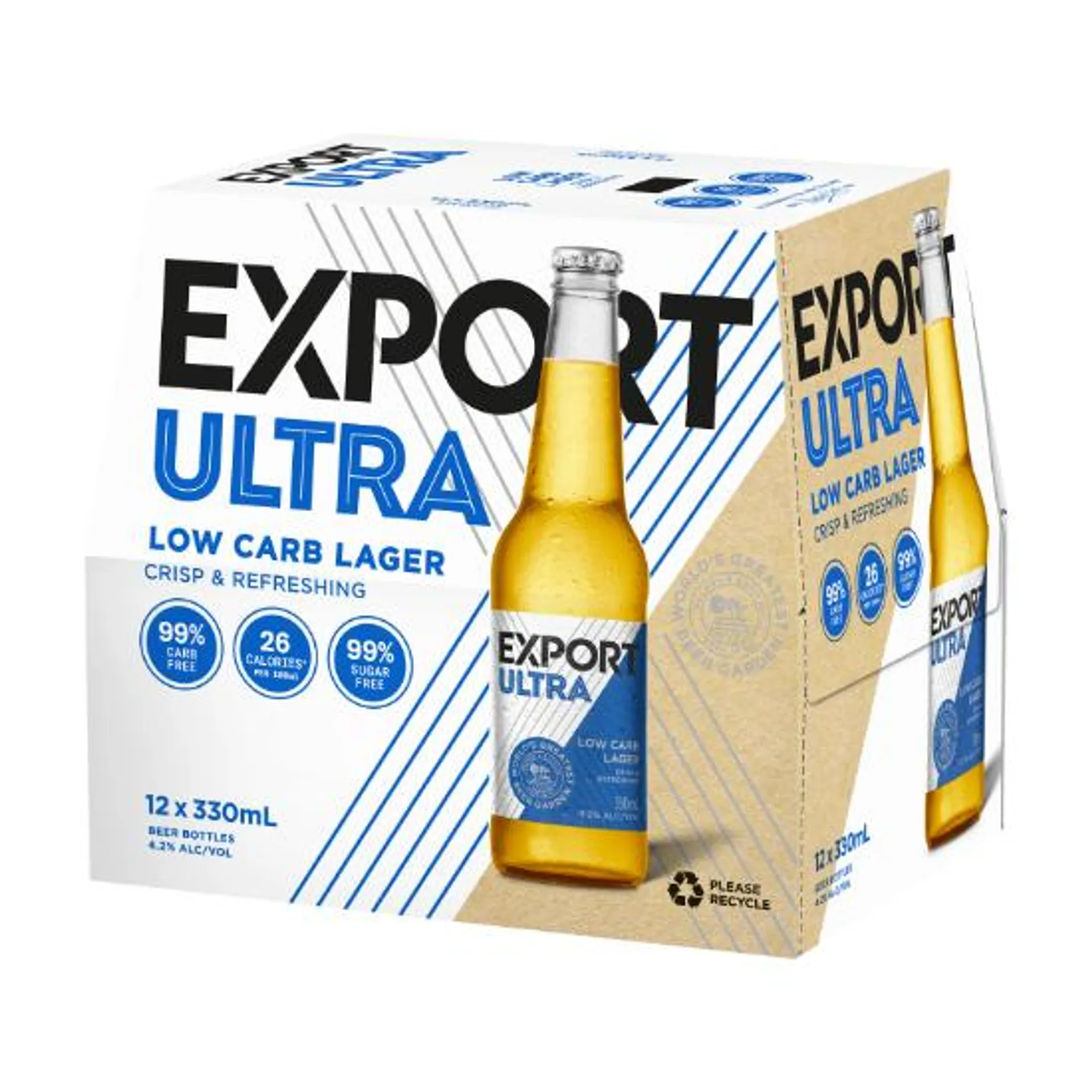 Export Ultra Low Carb Lager Bottles 12x330ml