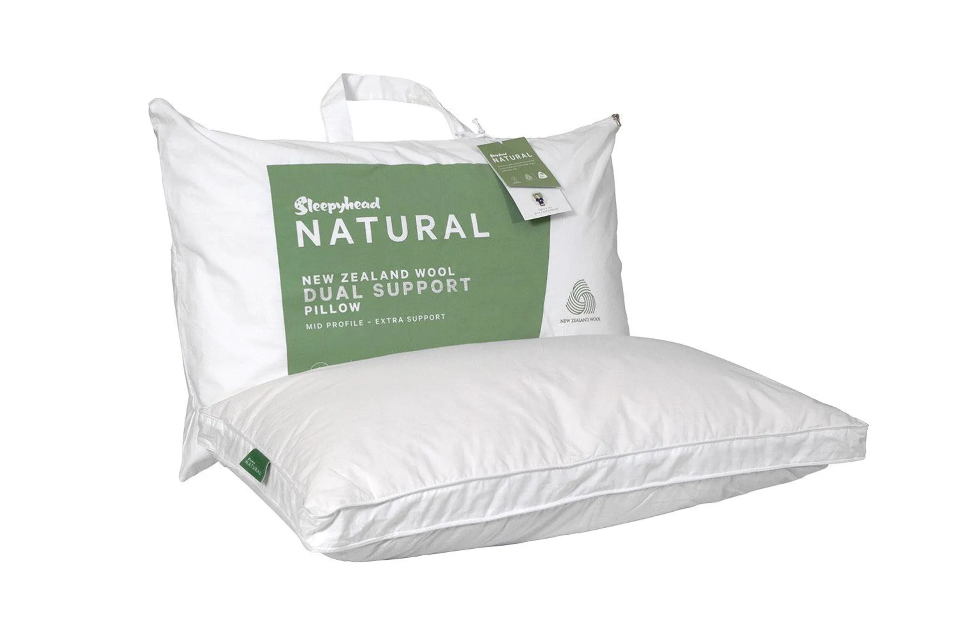 Sleepyhead Natural NZ Wool Dual Support Mid Profile Extra Support Pillow