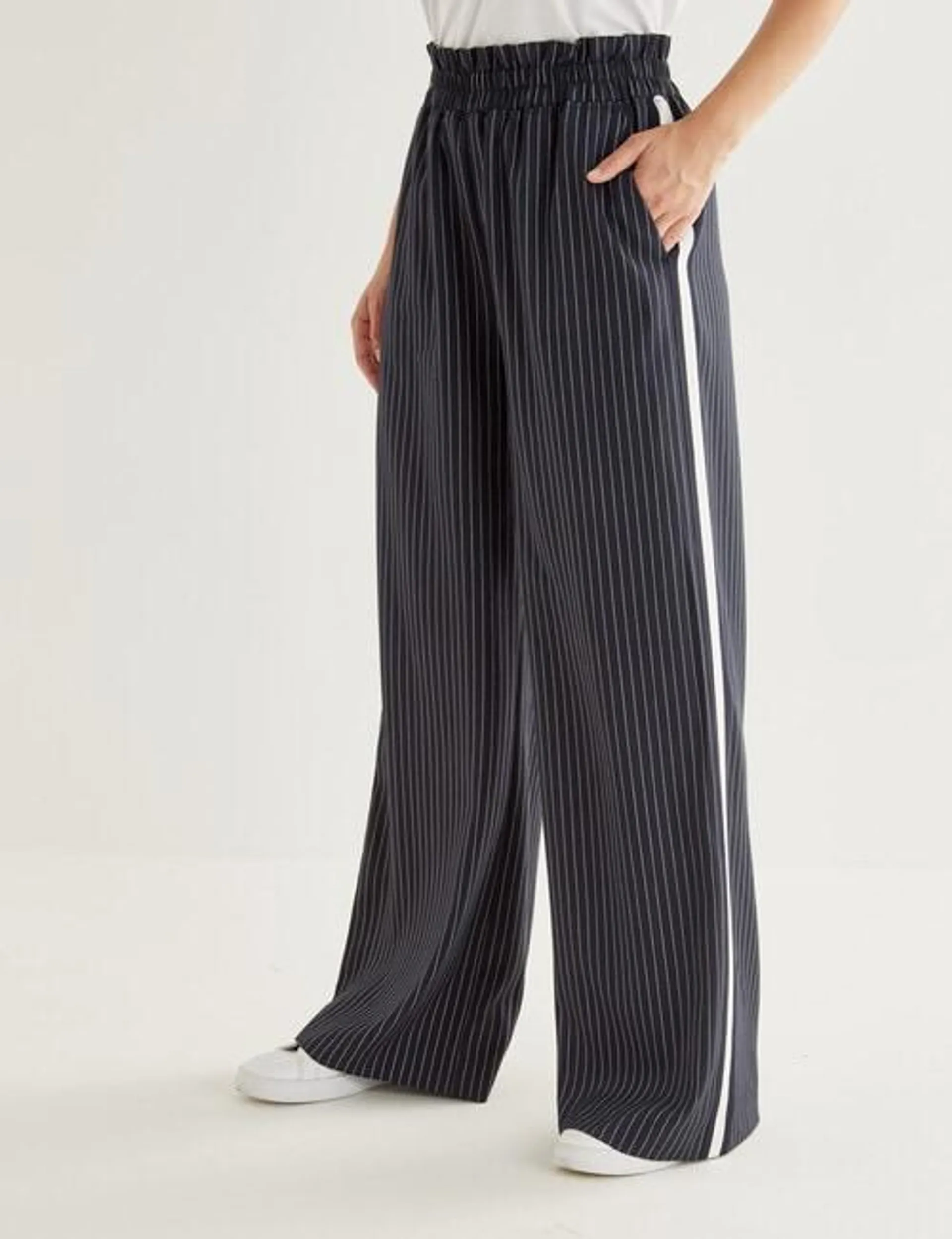 Whistle Stripe Regular Length Jog Pant, Navy Pinstripe