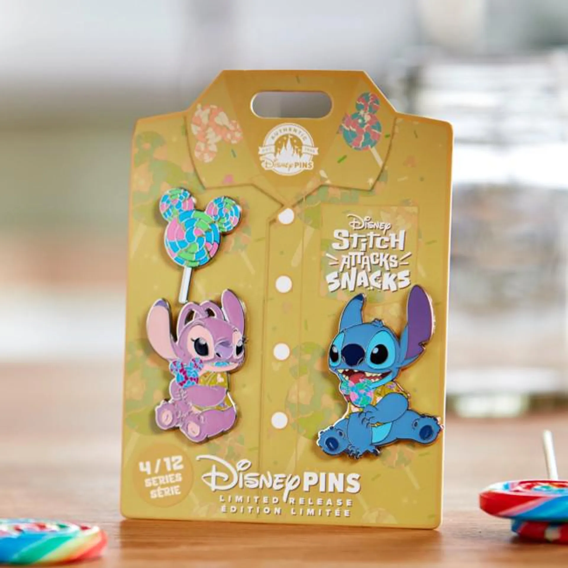Stitch Attacks Snacks Limited Release Pin Set, Lollipop, April