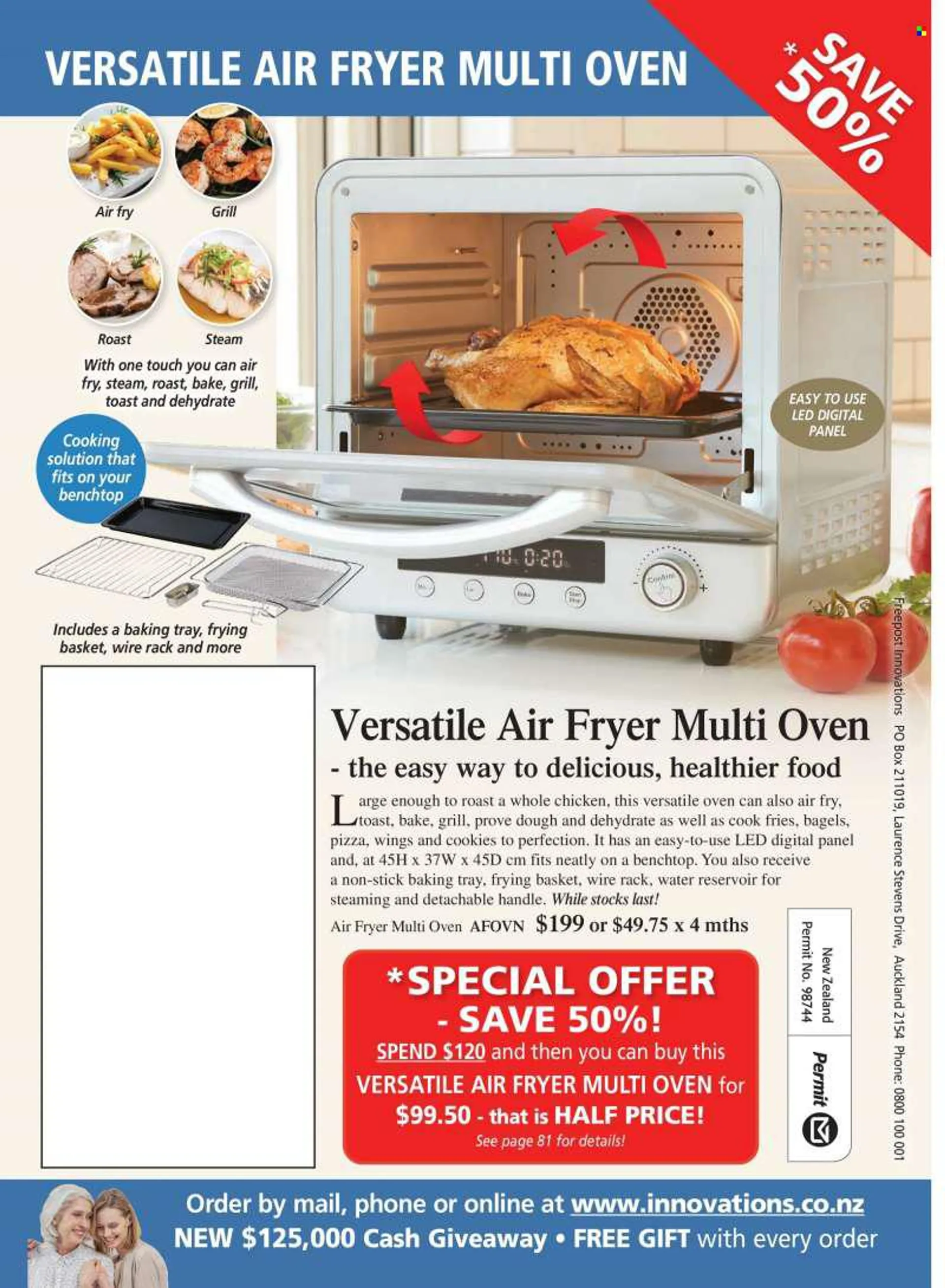 Innovations mailer - Sales products - basket, baking tray, air fryer. Page 84.