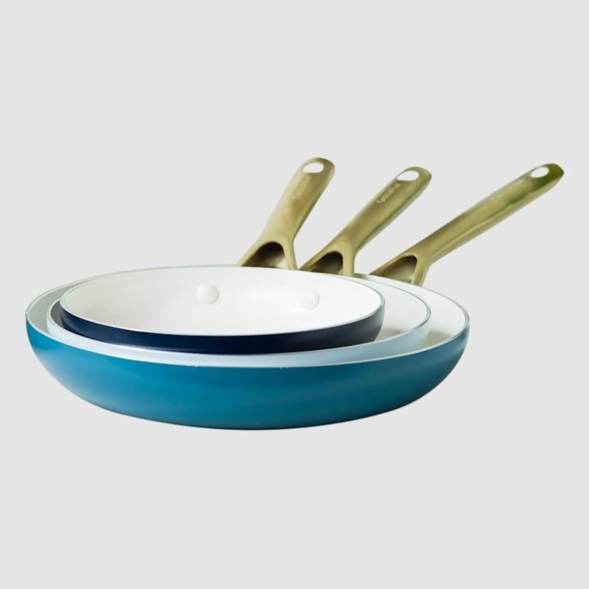 Greenpan Coastal Frypan Set 3pc 20cm 24cm & 28cm