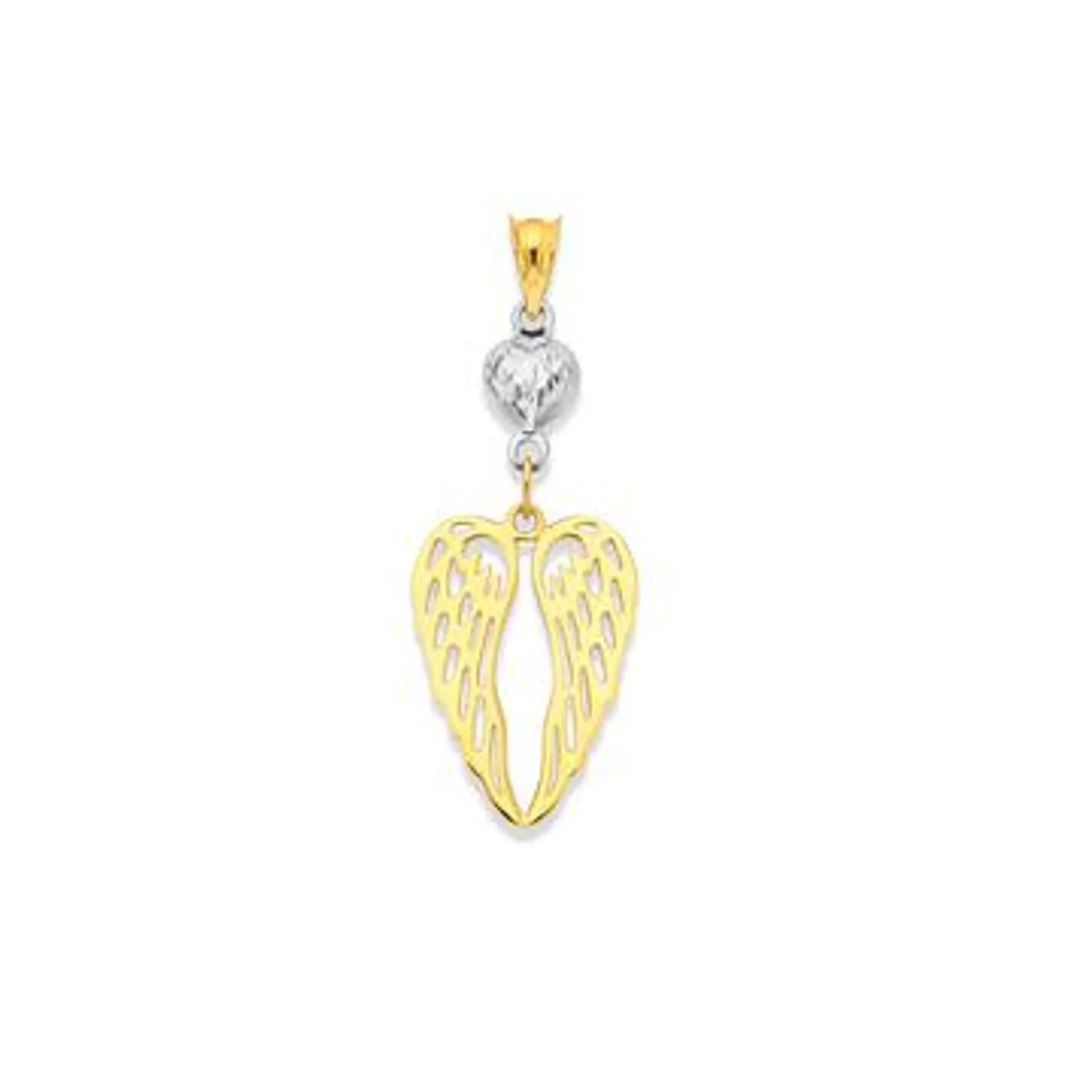 9ct Two Tone, Angel Wings Pendant