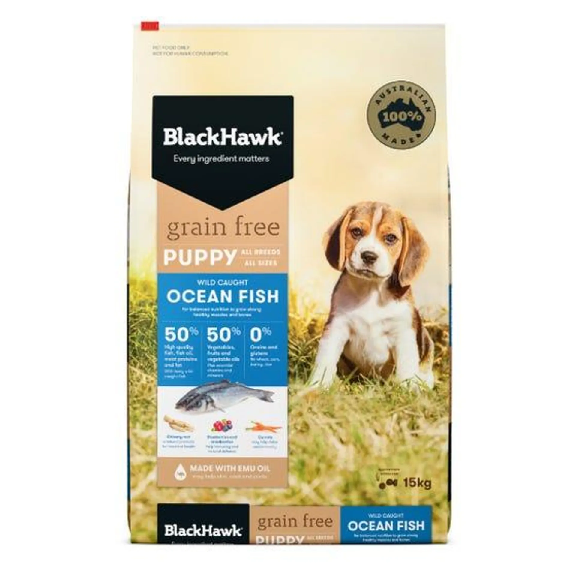 Black Hawk Grain Free Oceanfish Puppy Food 15kg