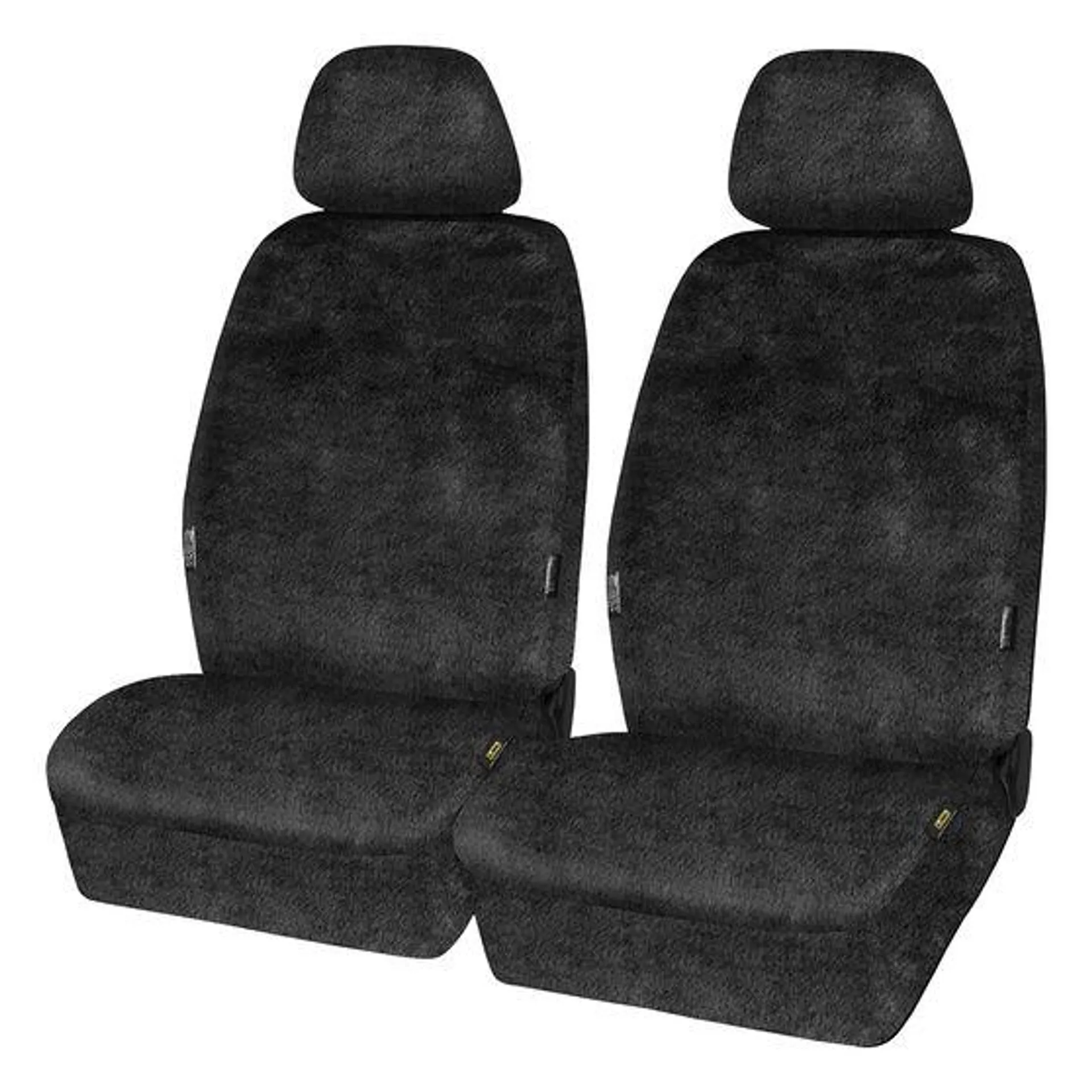 SCA Luxury Fur Seat Covers Black Adjustable Headrests Airbag Compatible 30SAB