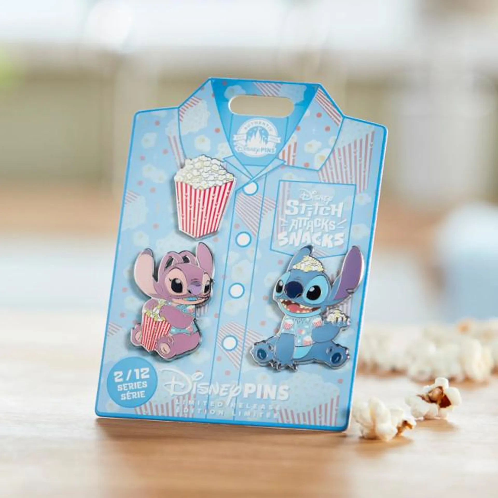 Stitch Attacks Snacks Limited Release Pin Set, Popcorn, February