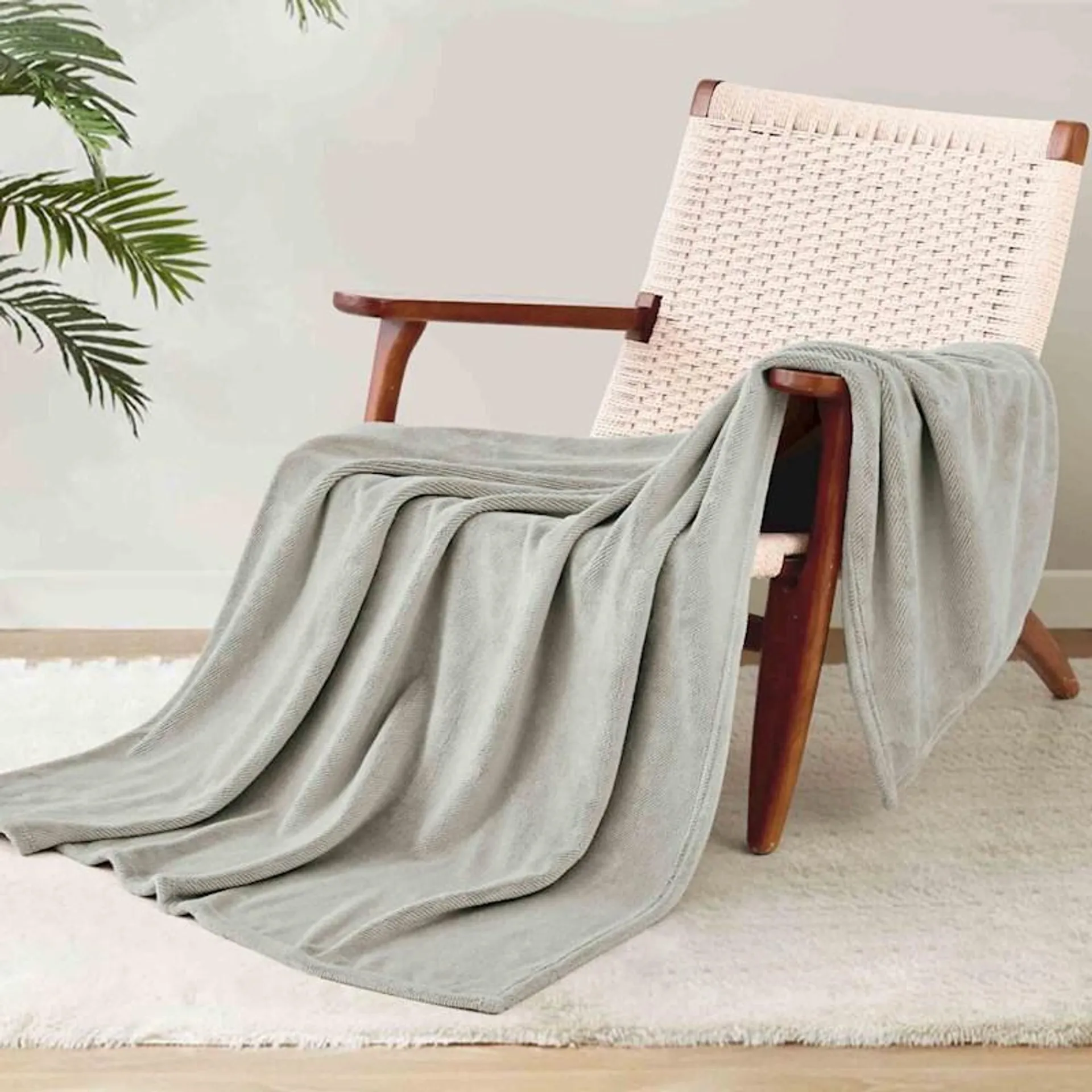 Urban Loft Plain Dyed Flannel Fleece Throw