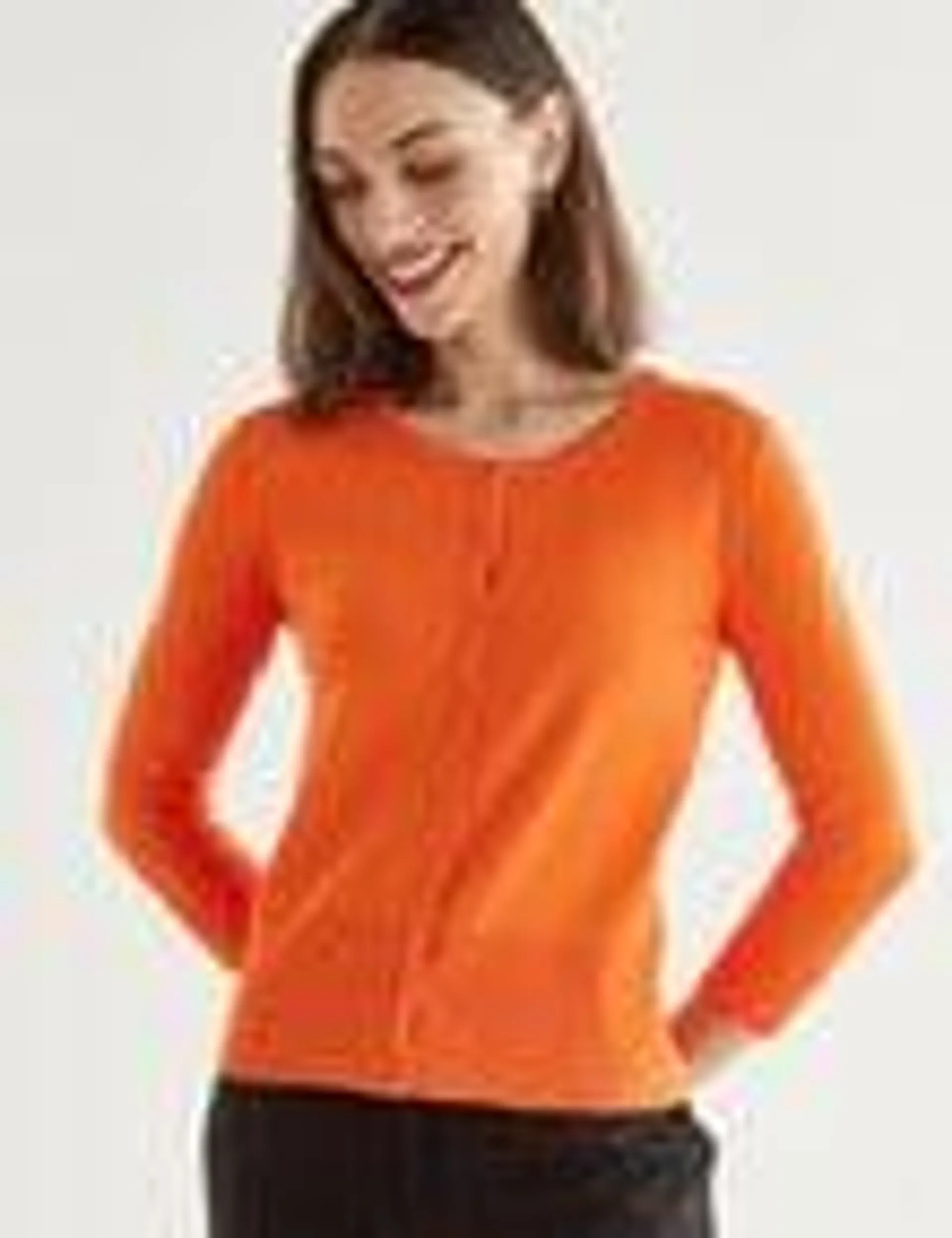 Oliver Black 3/4 Sleeve Crew Neck Cardigan, Zest