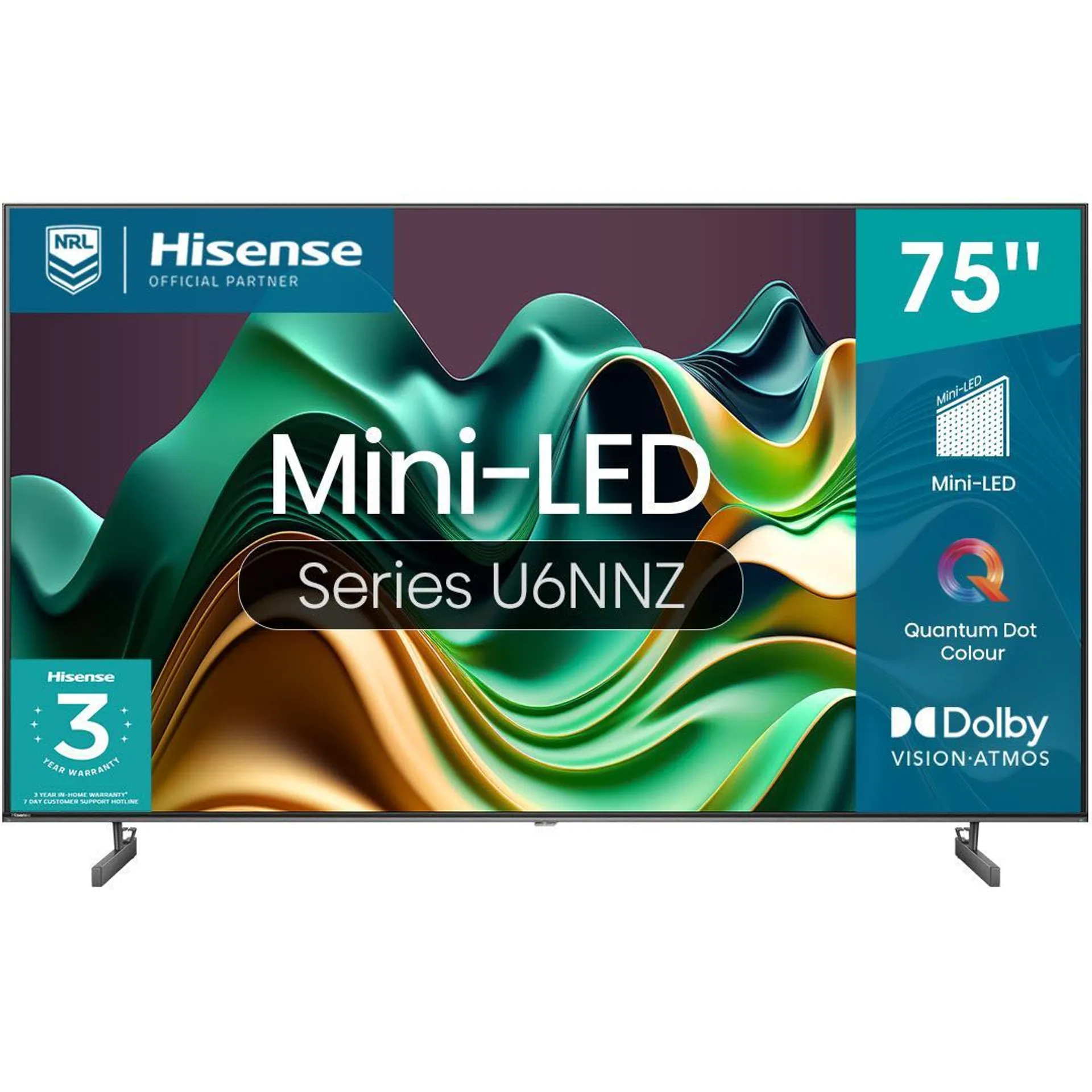 Hisense 75" U6NNZ Mini-LED 4K QLED Smart TV [2024]