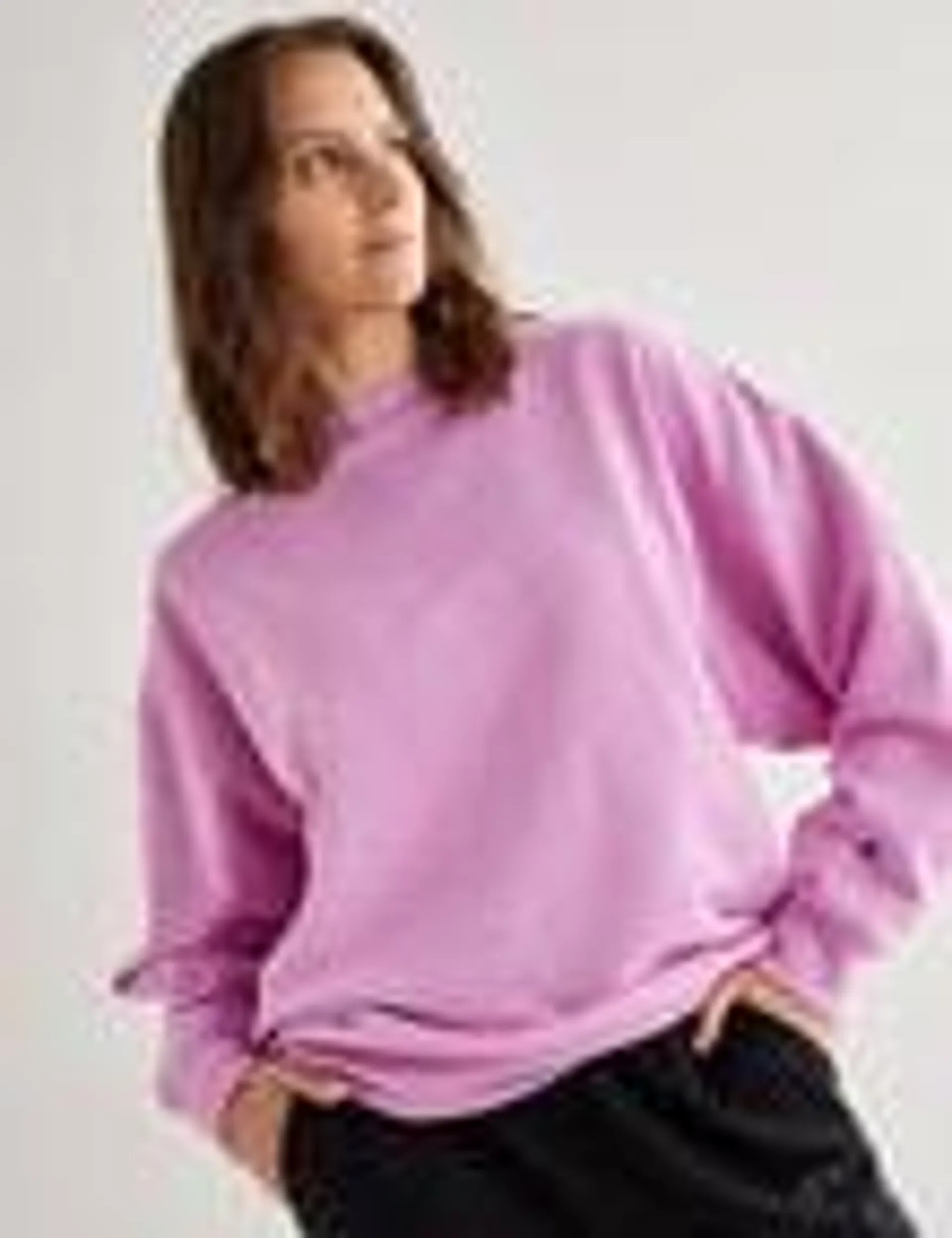 Champion Script Oversized Tonal Crew Top, Carnation Pink