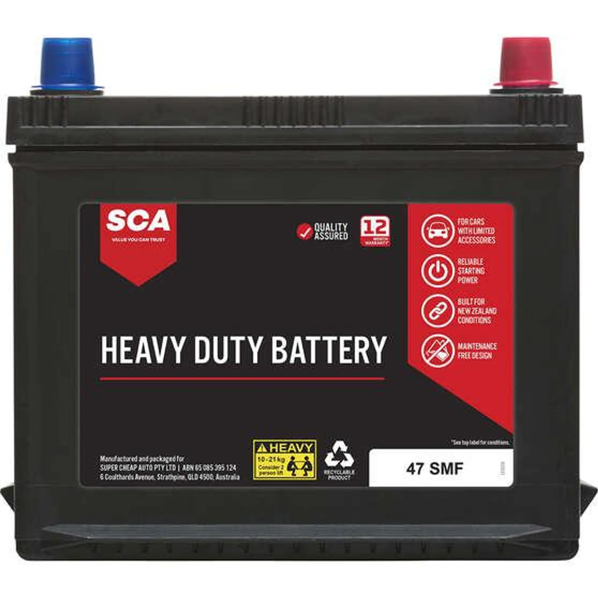 SCA Heavy Duty Car Battery 47 SMF