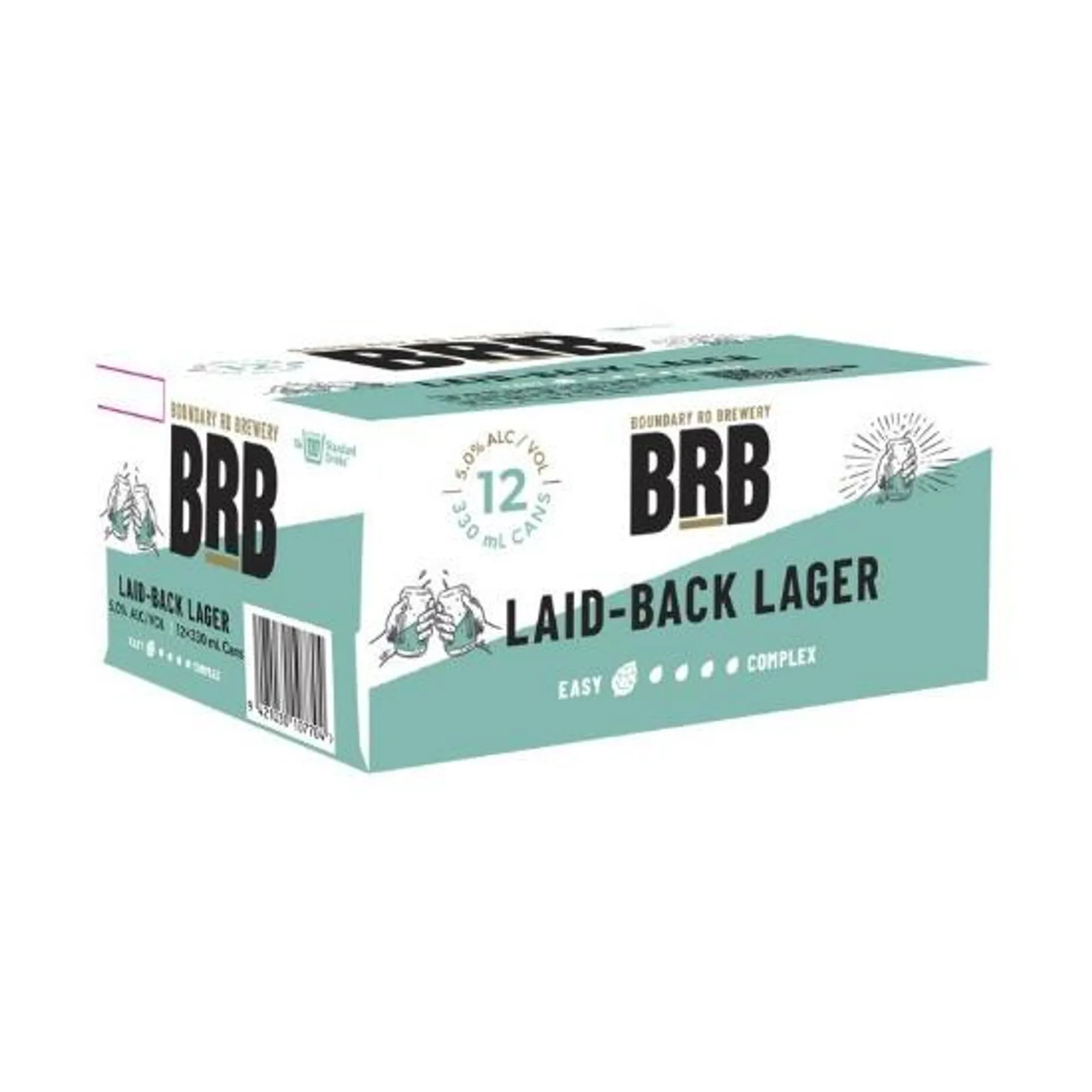 Boundary Road Brewery Laid-Back Lager Cans 12x330ml