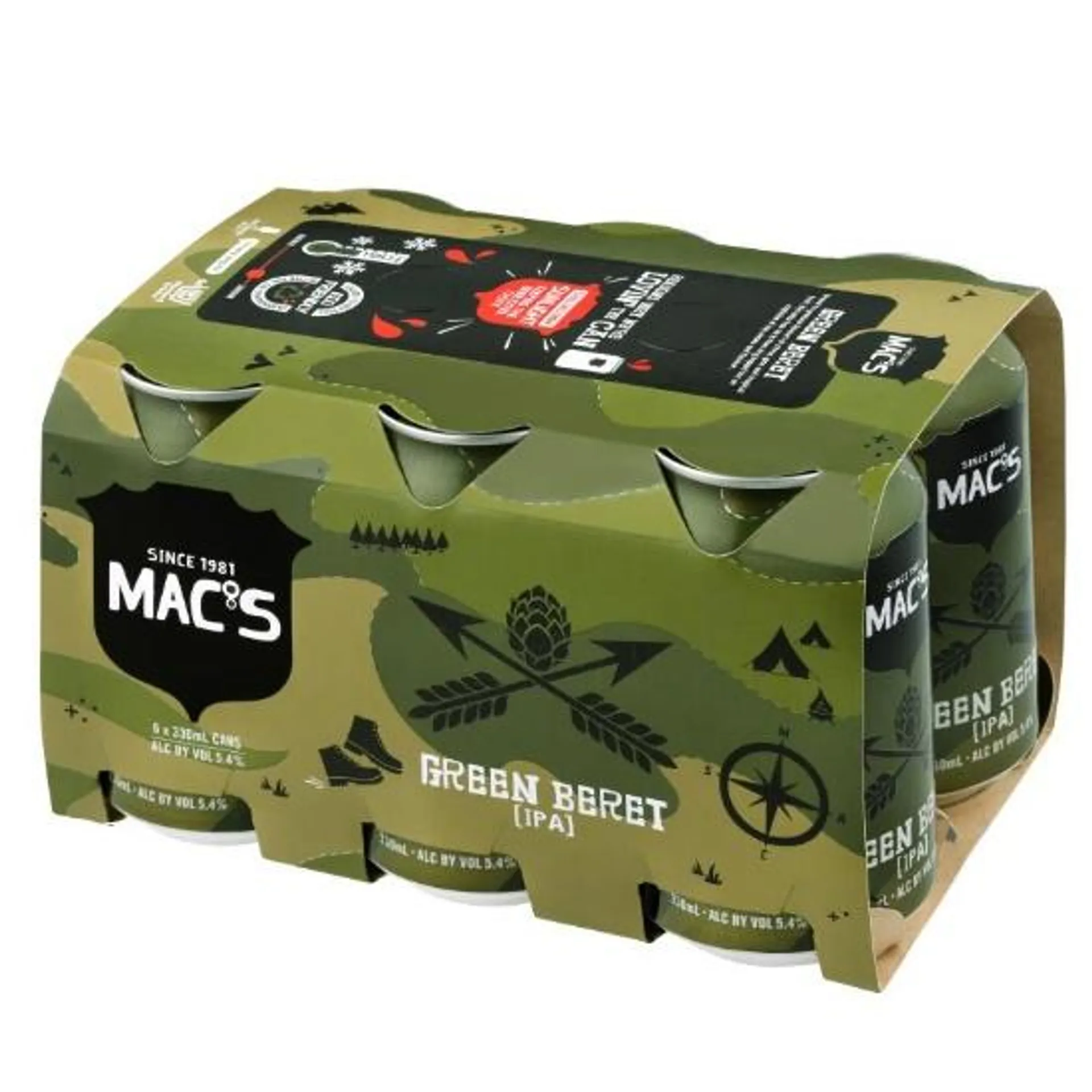 Mac's Green Beret IPA Cans 6x330ml