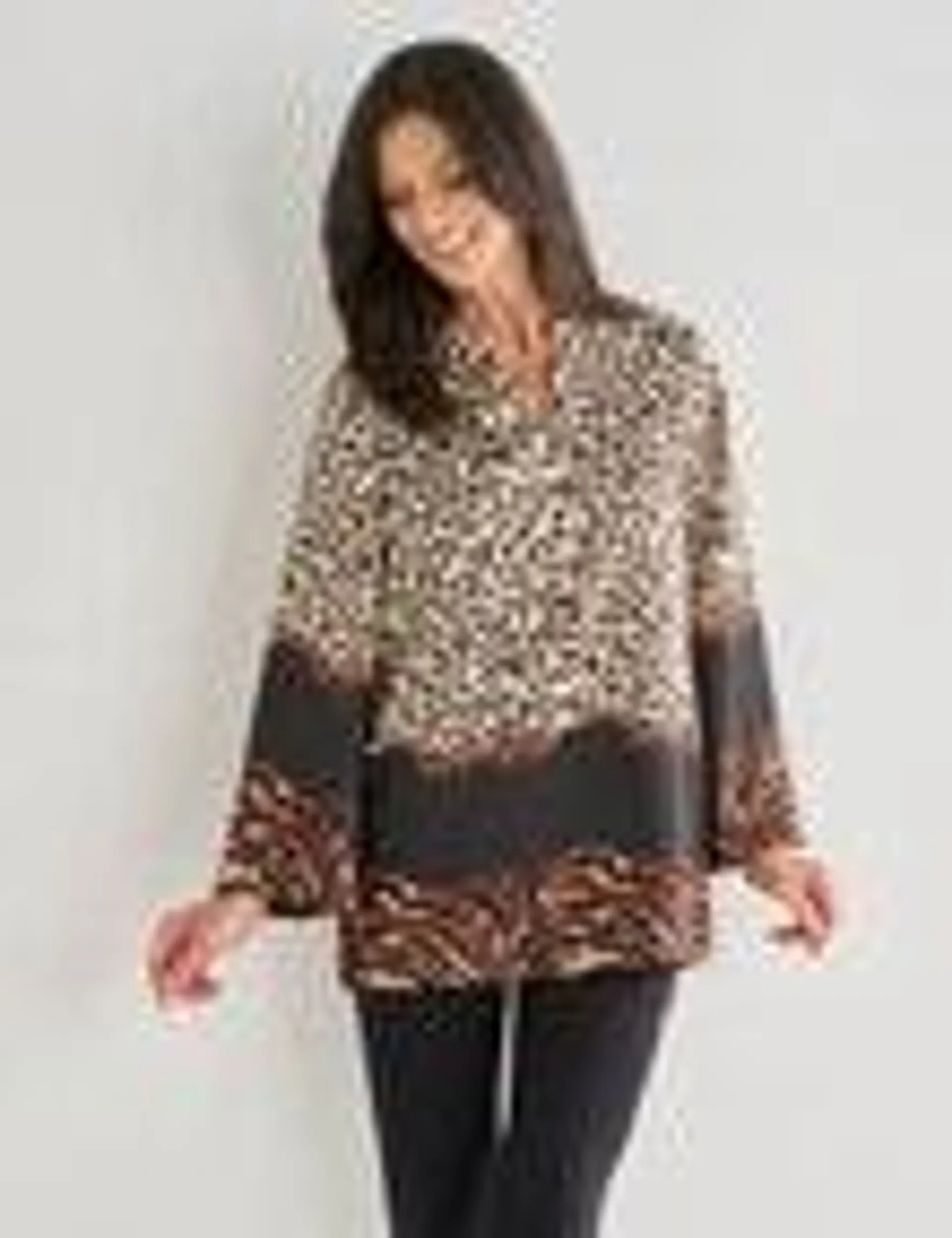 Ella J Border Print Tunic, Animal