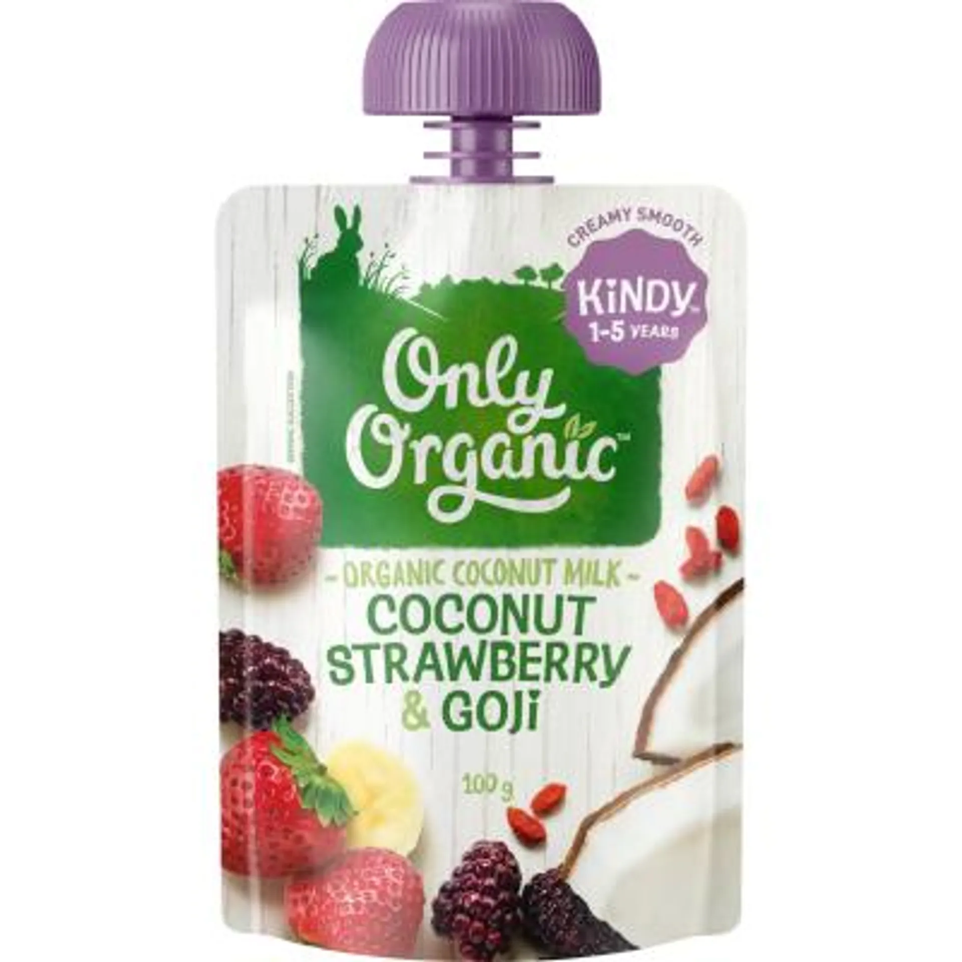 Only Organic Coconut Strawberry & Goji Kindy 1+ Years