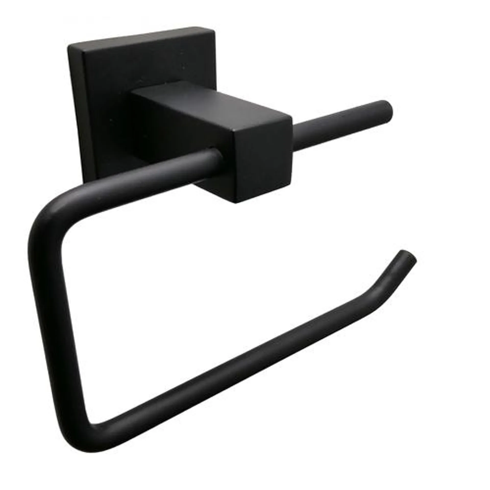 Barelli Piazza Matte Black Toilet Roll Holder - Black