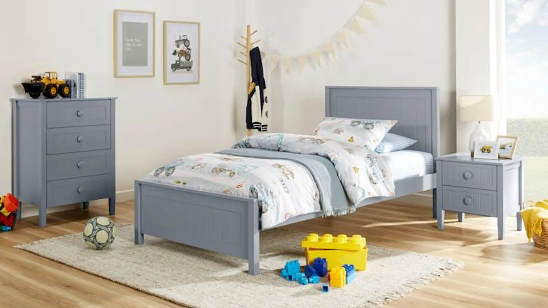 Neves King Single Bed Frame - Grey