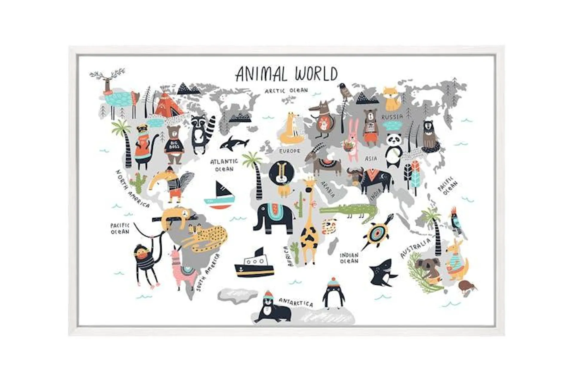 Animal World Canvas Wall Art by Start With Art