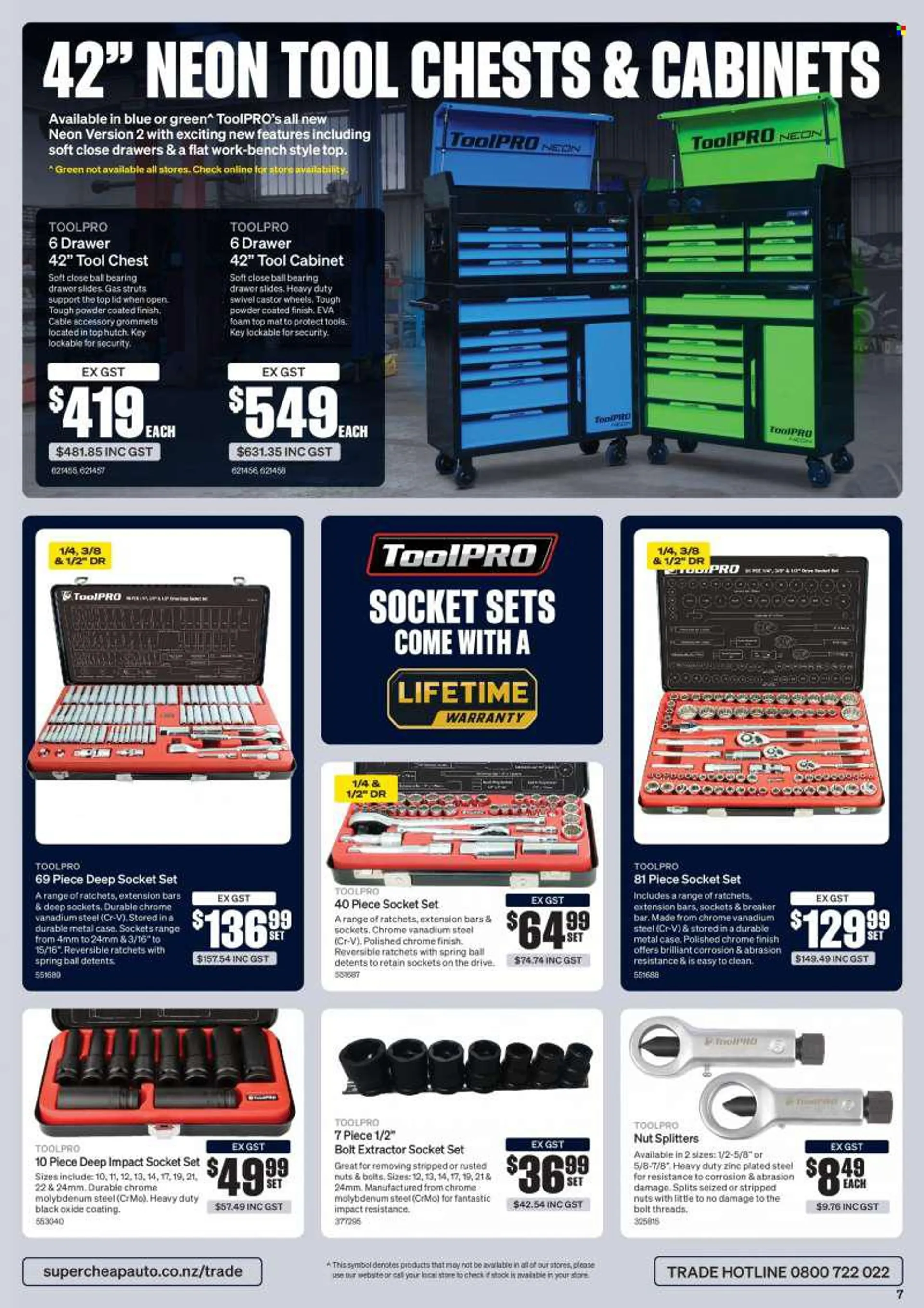 SuperCheap Auto mailer - 11.07.2022 - 31.07.2022 - Sales products - lid, bench, socket set, tool chest, cabinet, tool cabinets. Page 7.