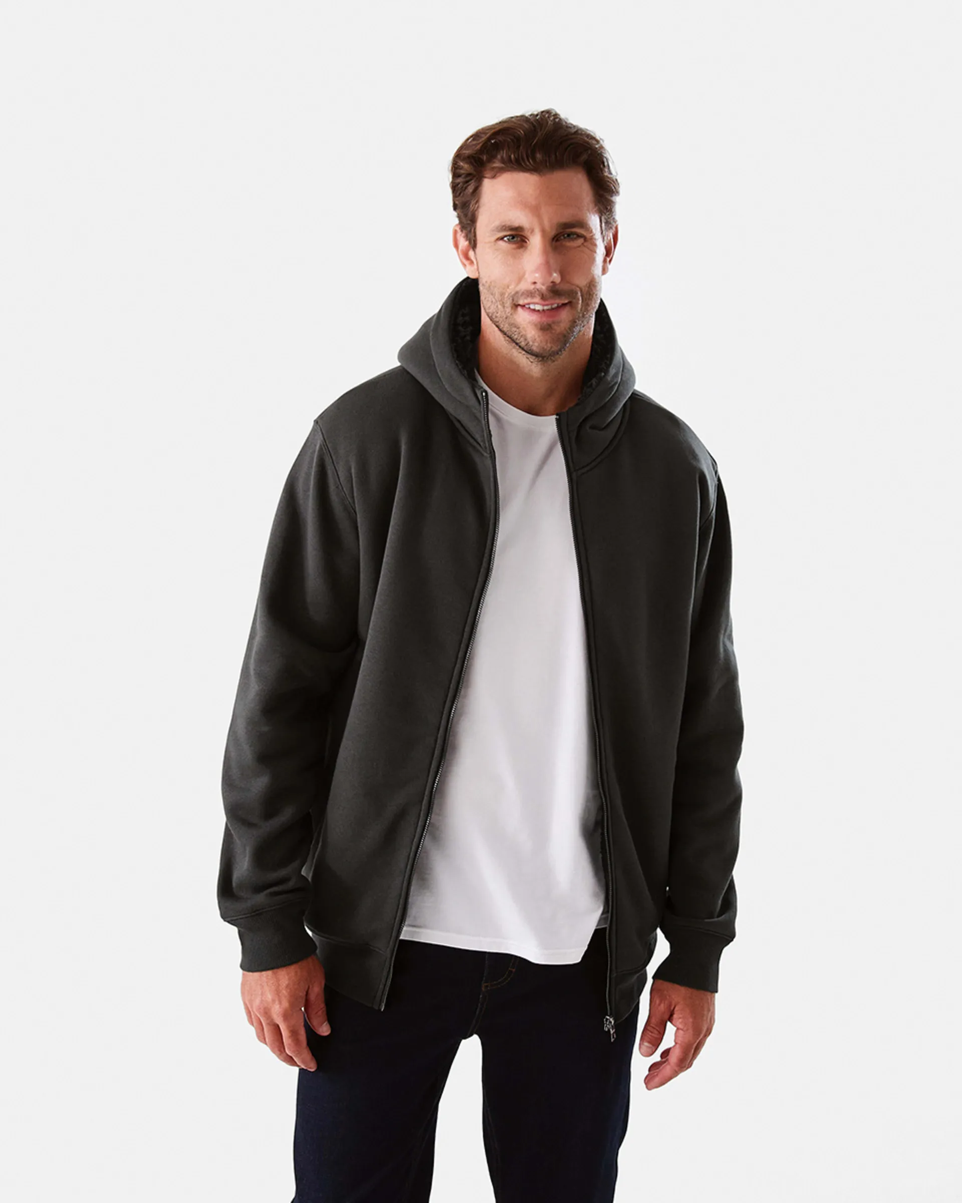 Sherpa Lined Zip Through Hoodie