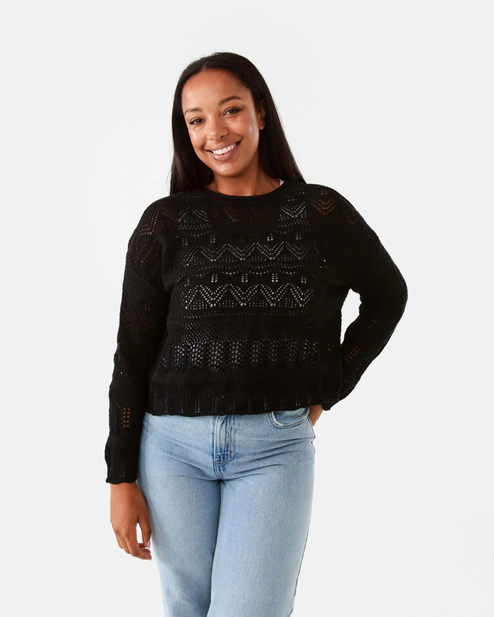 Pointelle Crop Jumper