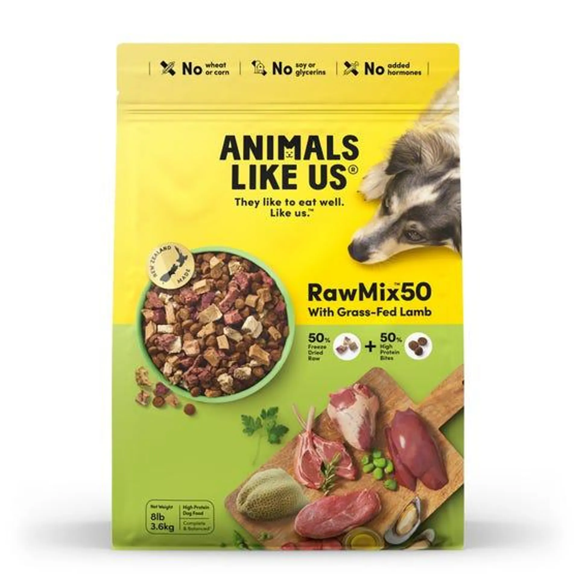 Animals Like Us Rawmix50 Lamb Dog Food 3.6kg