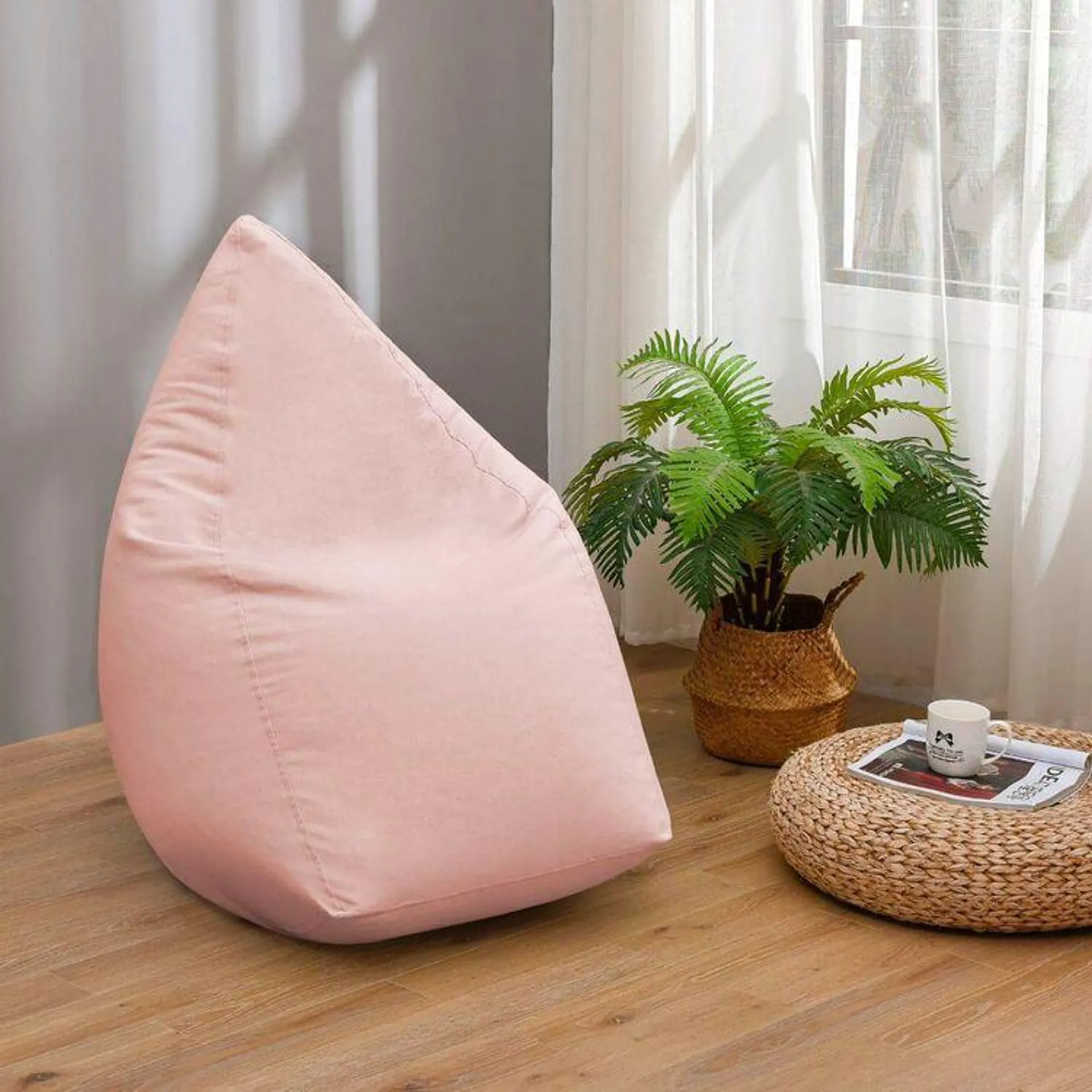 Koo Izzy Cotton Canvas Teardrop Bean Bag Pink 50 x 120 cm