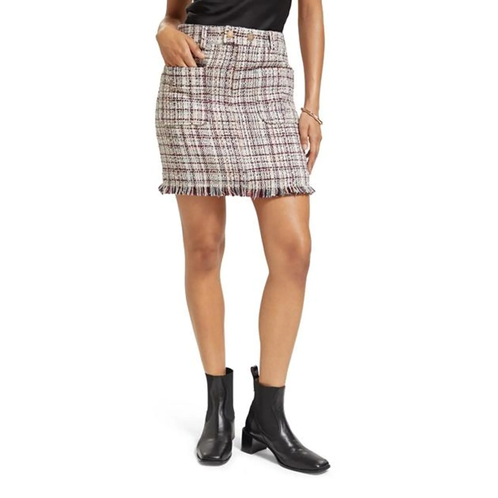 Scotch & Soda Boucle Tweed High Rise Mini Skirt