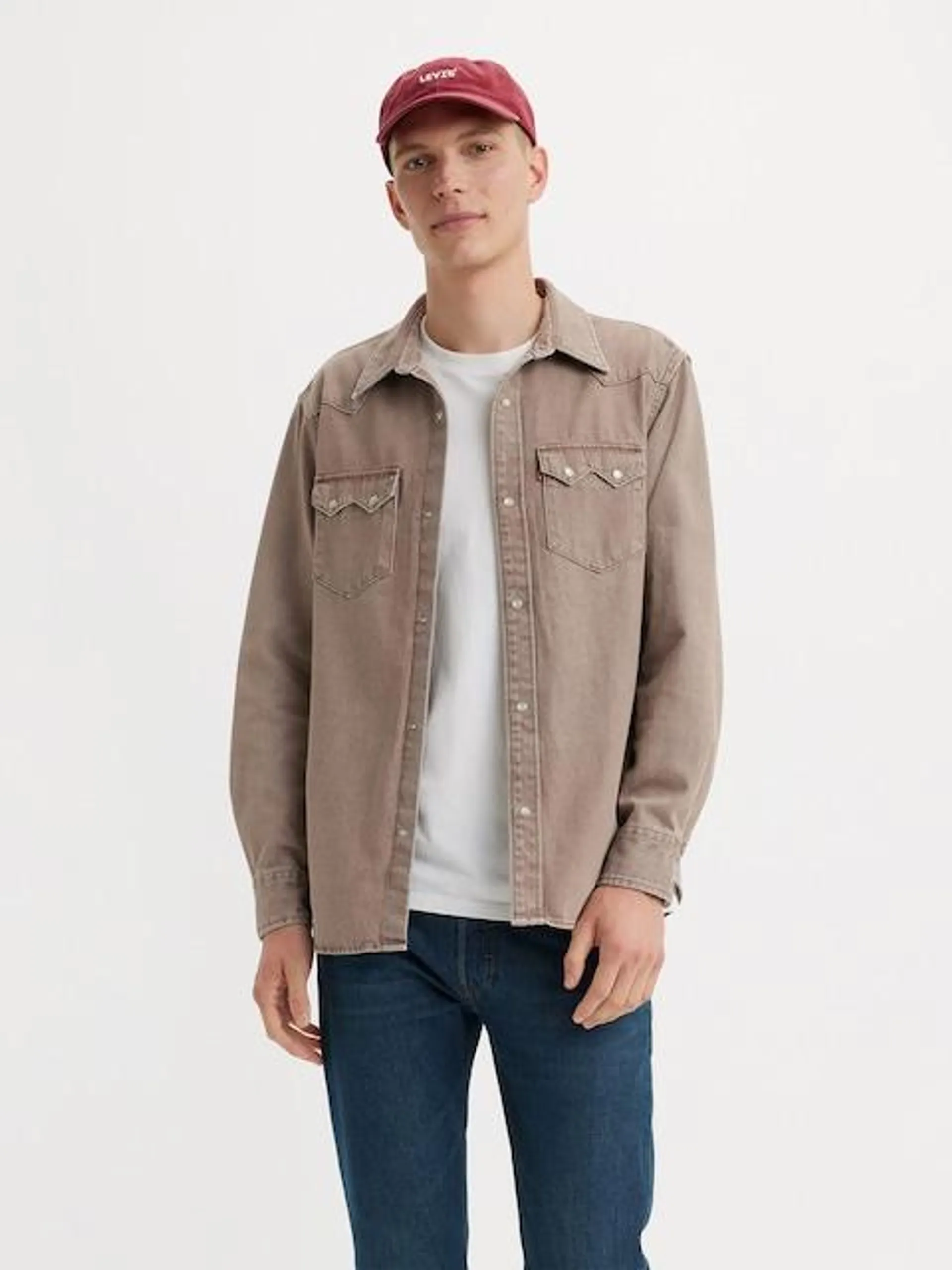 Levi's Sawtooth Relaxed Fit Western Shirt In Brown