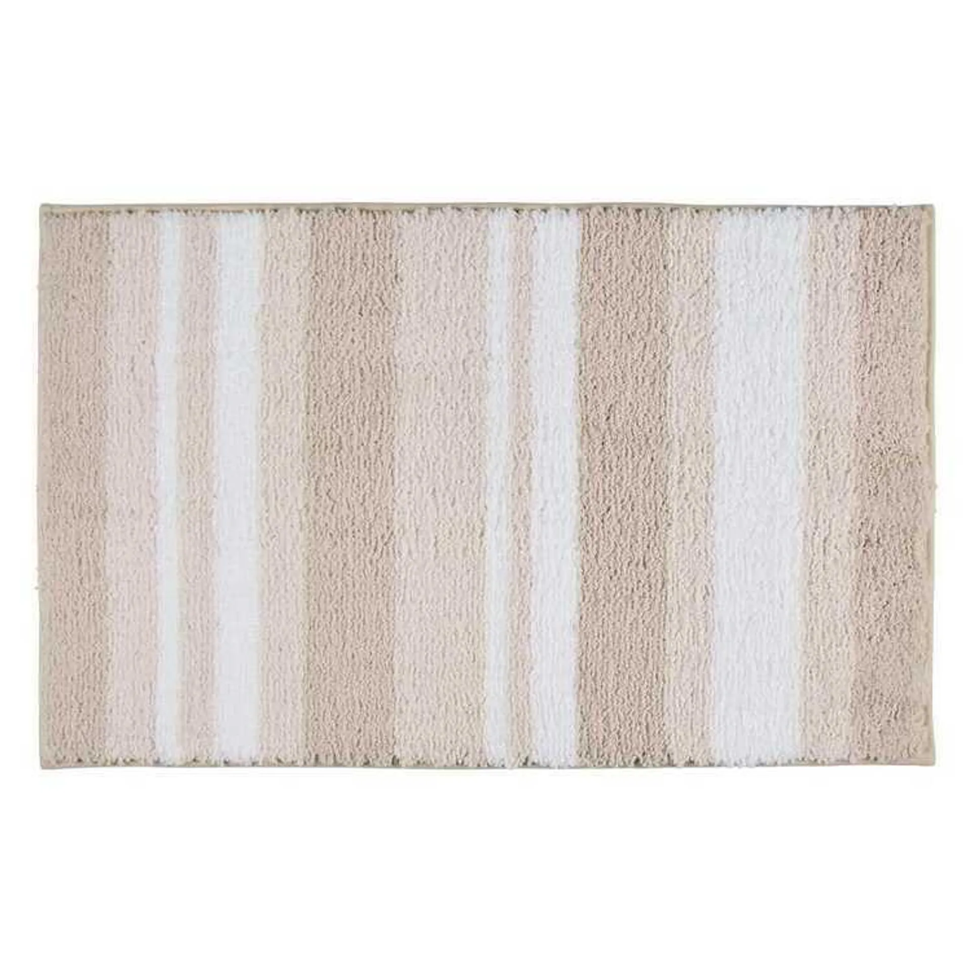 KOO Stripe Bath and Contour Mats Linen Bath Mat