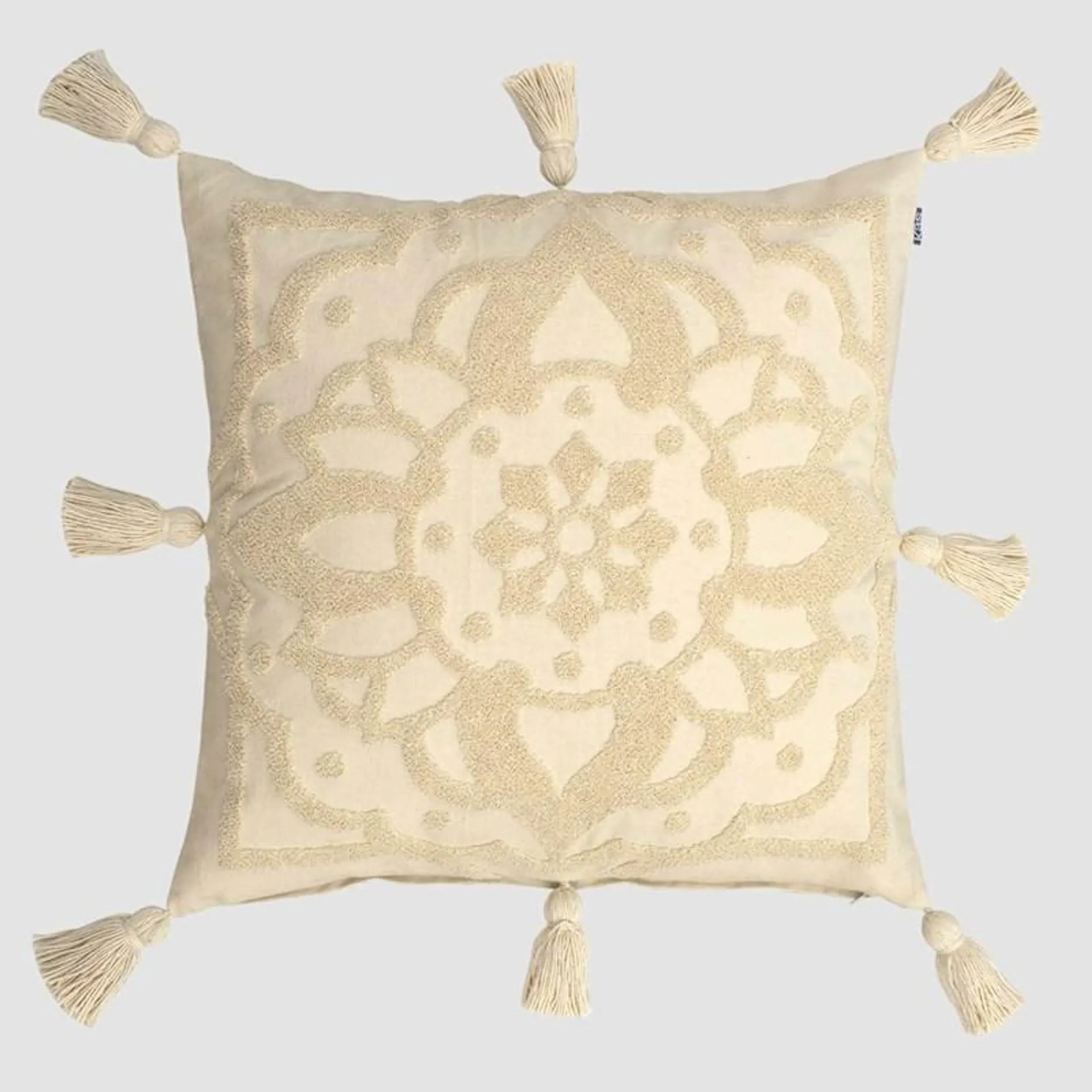 KAS Georgia Cotton Tufted Cushion with Tassels 50x50cm