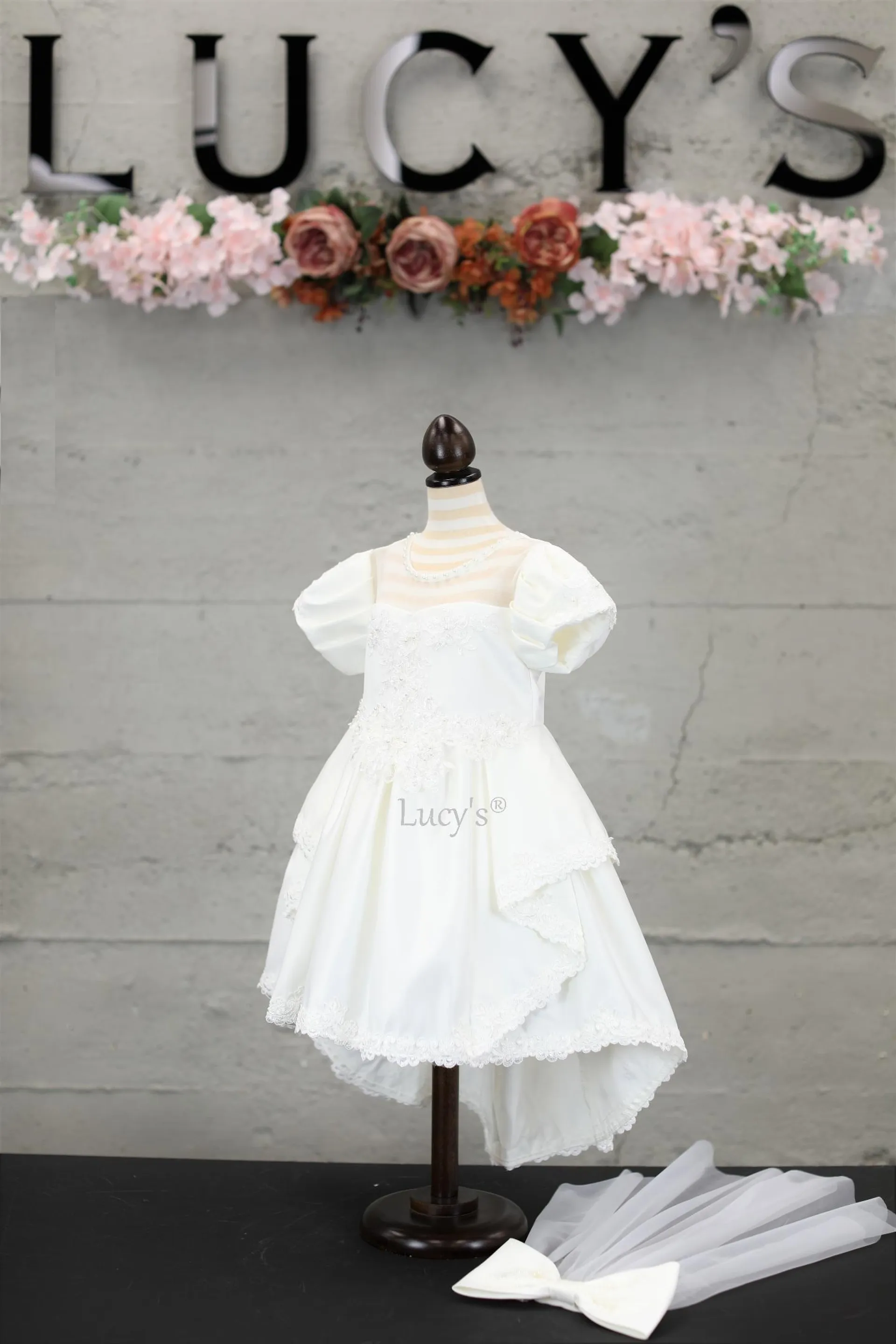 Baby Girl Ivory Premium Flower Girl Dress - Tracy