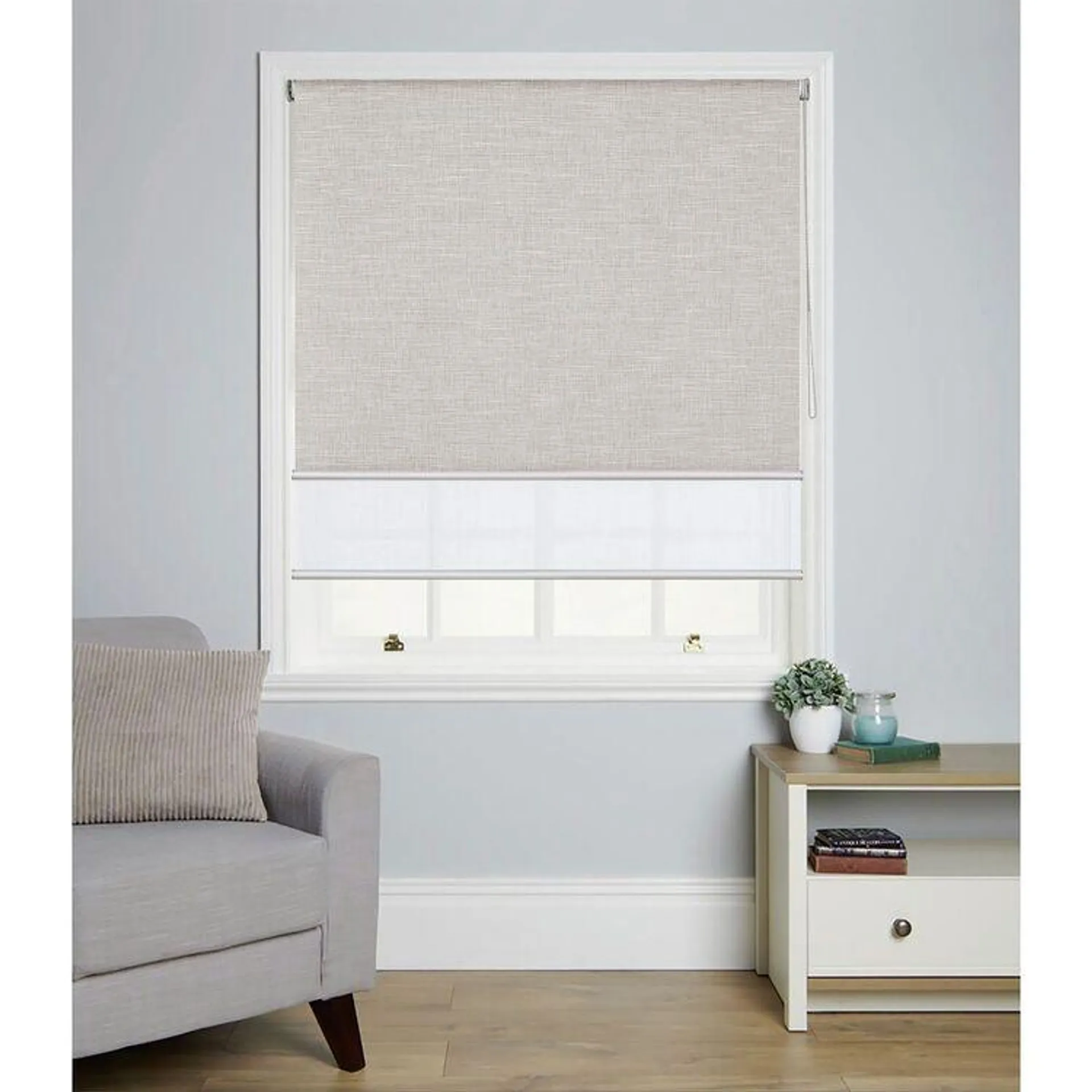 Windowshade Mira Jacquard Dual Roller Blind Pearl